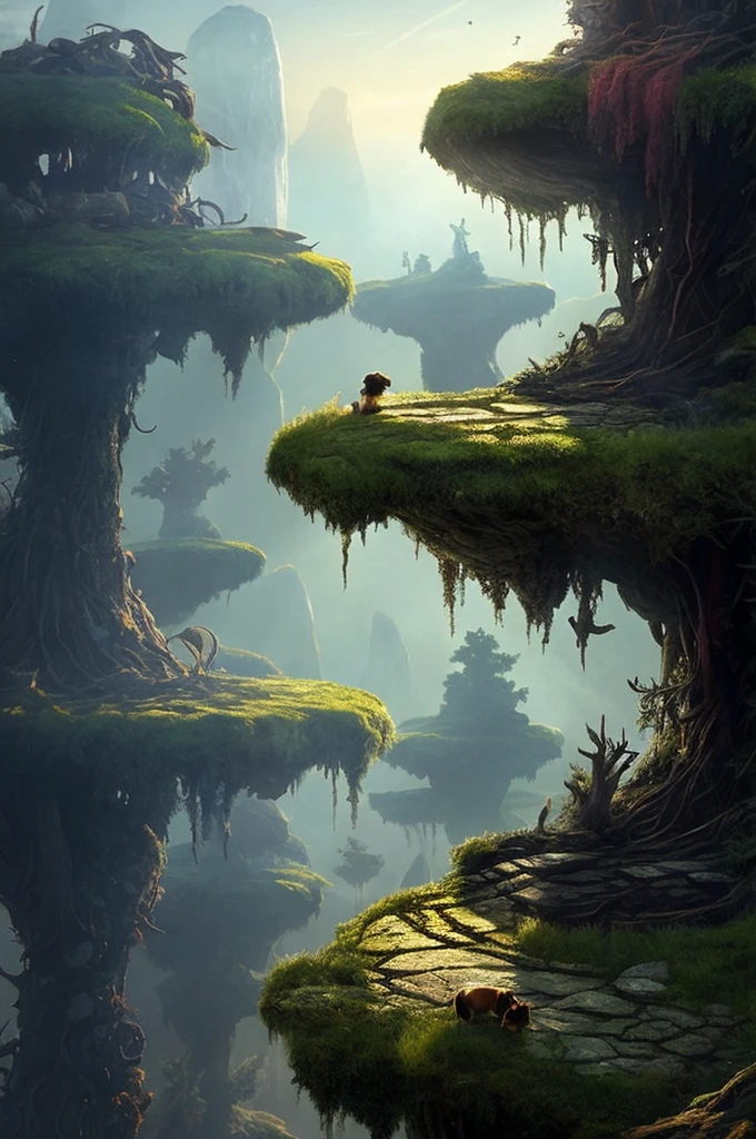 a dog in a forest