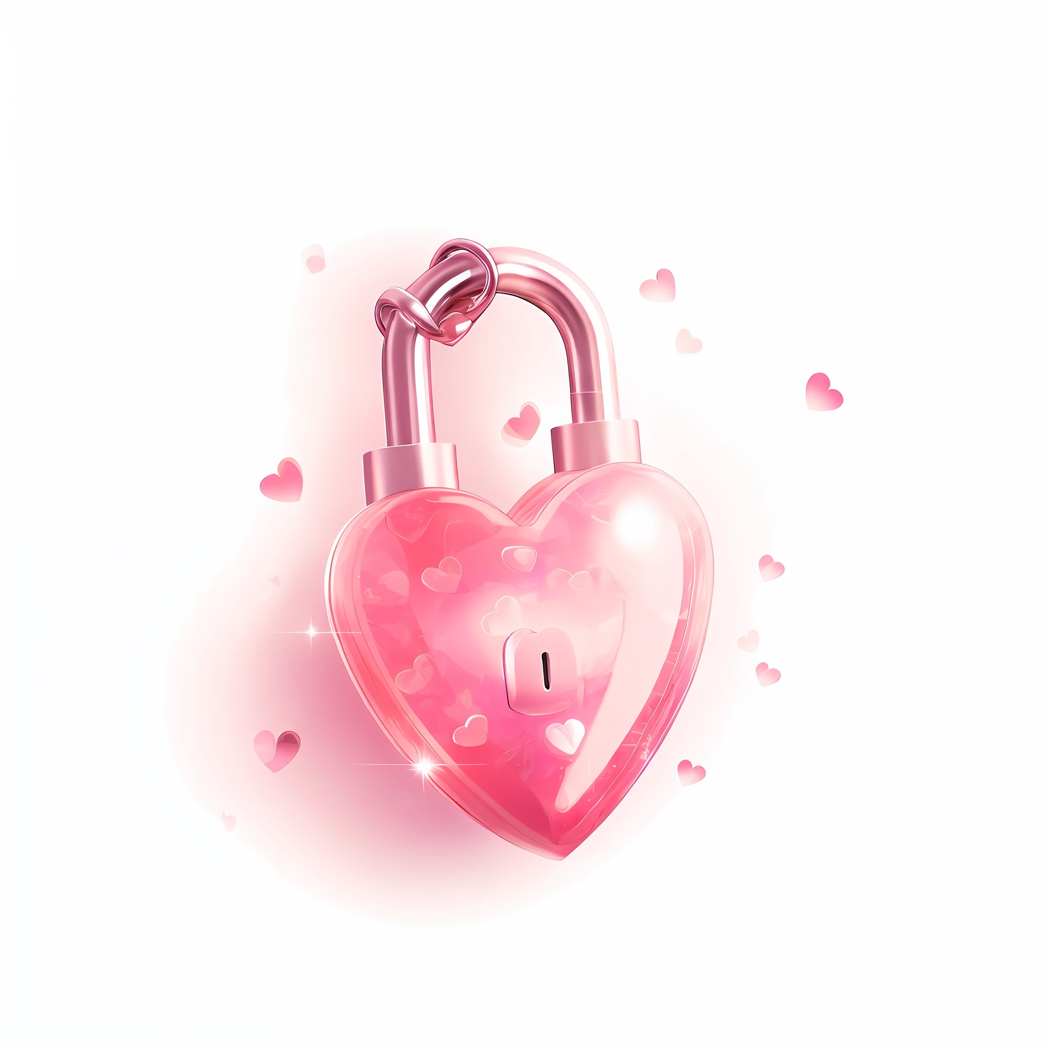 there is a pink heart shaped lock with hearts on it, pink hearts in the background, lock, concept art of love, a beautiful artwork illustration, magic heart, beautiful, 4 d, 4d, happy, by Elaine Hamilton, hearts symbol, highly detailed amour, lovely, love, so cute, romance book cover, sha xi, with soft pink colors