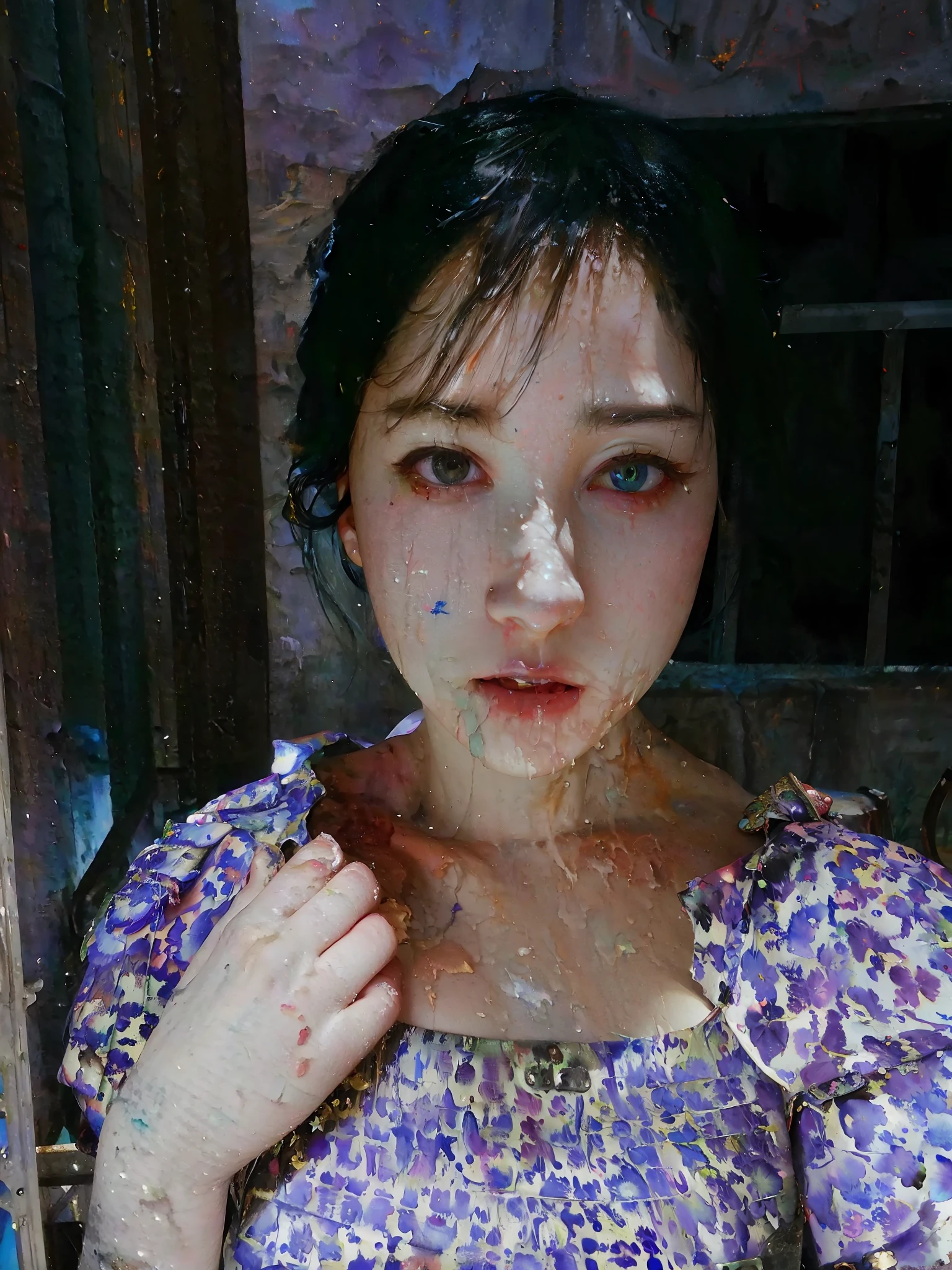 Girl,best quality,Anime,merge,colorful,vibrant colors,illustration,artstyle,fantasy,realistic,(masterpiece), (photo_\(medium\):1.0), by Antonio J. Manzanedo, by Jeremy Lipking, in a surreal landscape, painting style with watercolor,笔触