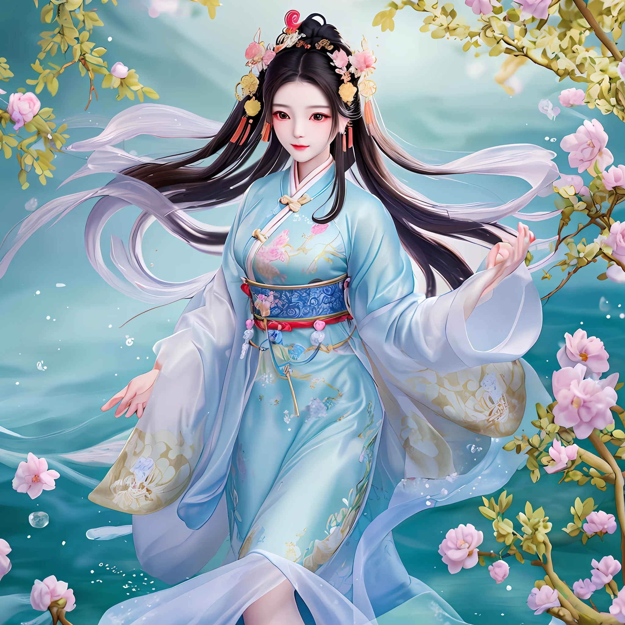 Classical Chinese beauty, brilliantly embroidered, looks like a concubine or fairy. Two curved eyebrows that seem to be frowning but not frowning, and a pair of eyes that seem to be happy but not happy. Two dimples are born in the state of worry, and the disease of being delicate is attacked all over the body. Tears dripped, panting slightly. Quietness is like a delicate flower shining in the water, and action is like a weak willow supporting the wind. The heart has one more opening than the dry, and the disease is like Xizi, which is three points better than the dry one.