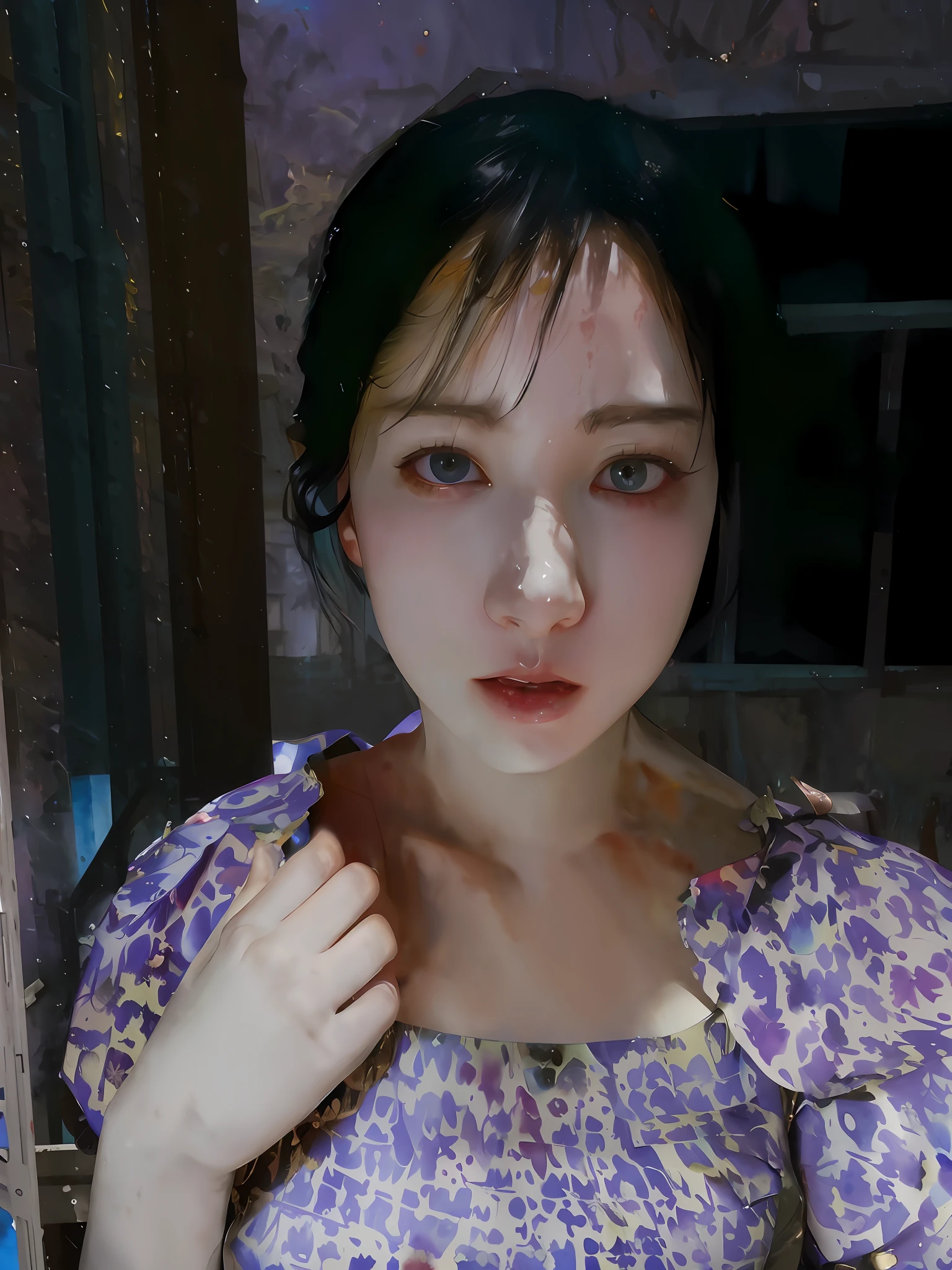 Girl,best quality,Anime,merge,colorful,vibrant colors,illustration,artstyle,fantasy,realistic,(masterpiece), (photo_\(medium\):1.0), by Antonio J. Manzanedo, by Jeremy Lipking, in a surreal landscape, painting style with watercolor,笔触