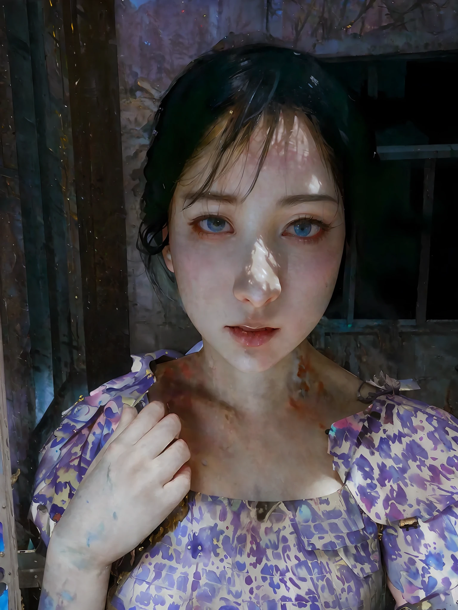 Girl,best quality,Anime,merge,colorful,vibrant colors,illustration,artstyle,fantasy,realistic,(masterpiece), (photo_\(medium\):1.0), by Antonio J. Manzanedo, by Jeremy Lipking, in a surreal landscape, painting style with watercolor,笔触