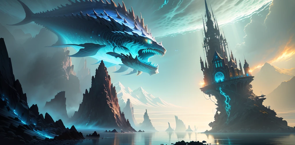 Underwater world, ocean depths, fantasy seabed, school of fish, deep sea creatures, cinematic fantasy painting, epic fantasy game art, epic sci-fi fantasy art, 4k fantasy art, wide angle fantasy art, epic fantasy sci-fi illustration, fantasy game art, fantasy epic digital art, drama concept art, epic fantasy artwork, epic fantasy concept art, epic fantasy digital art, epic fantasy painting, underwater landscape seabed, ocean, dream, epic fantasy concept, contains sea life, wide angle shot, 8k octane rendering, photorealistic, cinematic lighting