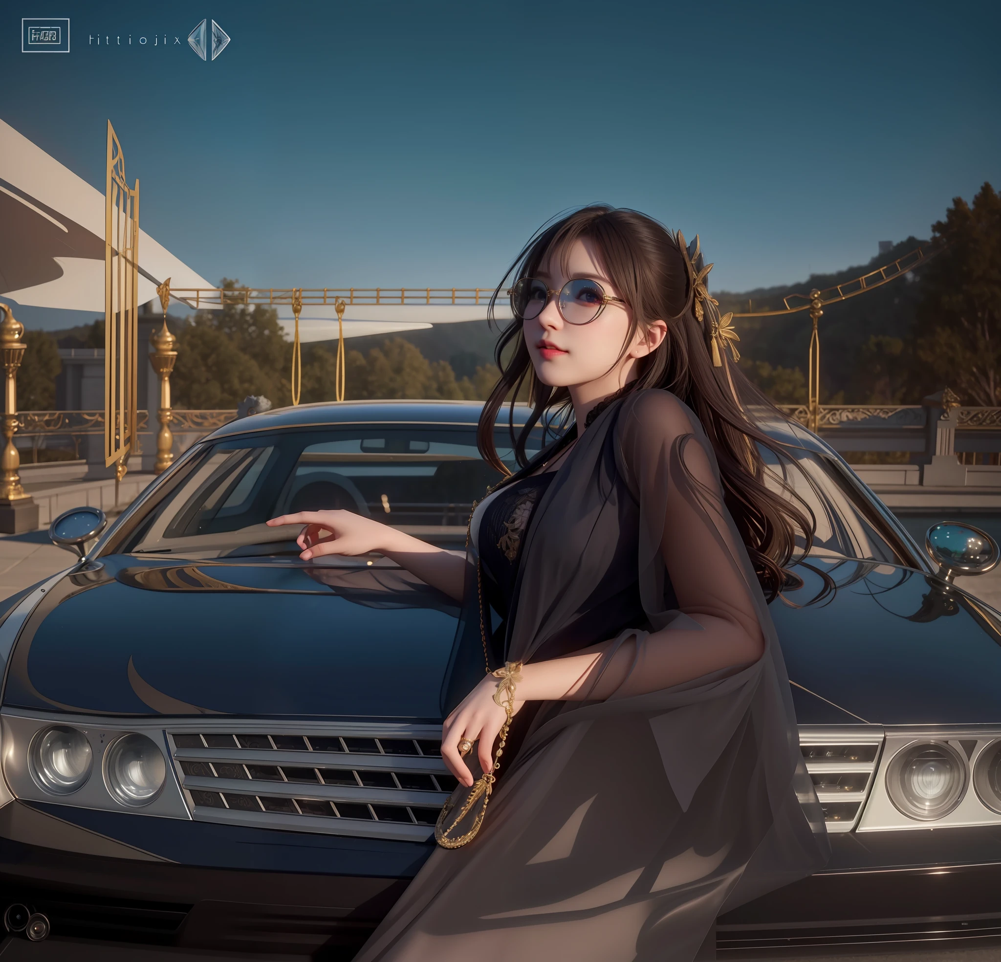 (Realistic:1.5),(raw photo:1.4), (photorealistic:1.3),(masterpiece), best quality, highest quality, extremely detailed CG unity 8k wallpaper, detailed and intricate, original,highres,    [:(detailed face:1.2):0.2],film grain, Fujifilm XT3, (high detailed skin:0.9), 8k,(ulzzang-6500:0.9), balcony, show by rock!!, light smile, cleavage, detailed  gradient background, full body, sunlight,slim body,beautiful dress,