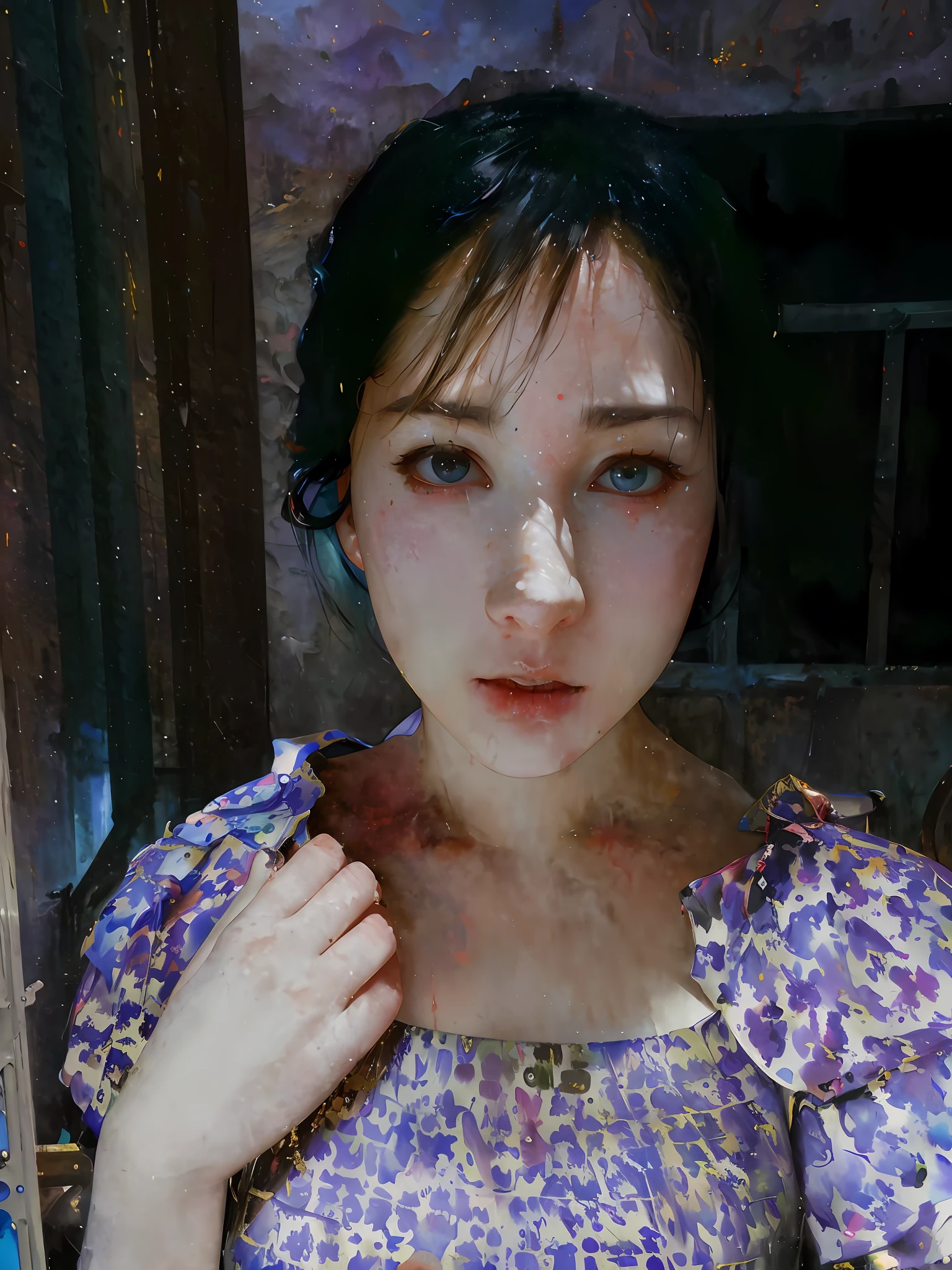 Girl,best quality,Anime,merge,colorful,vibrant colors,illustration,artstyle,fantasy,realistic,(masterpiece), (photo_\(medium\):1.0), by Antonio J. Manzanedo, by Jeremy Lipking, in a surreal landscape, painting style with watercolor,笔触