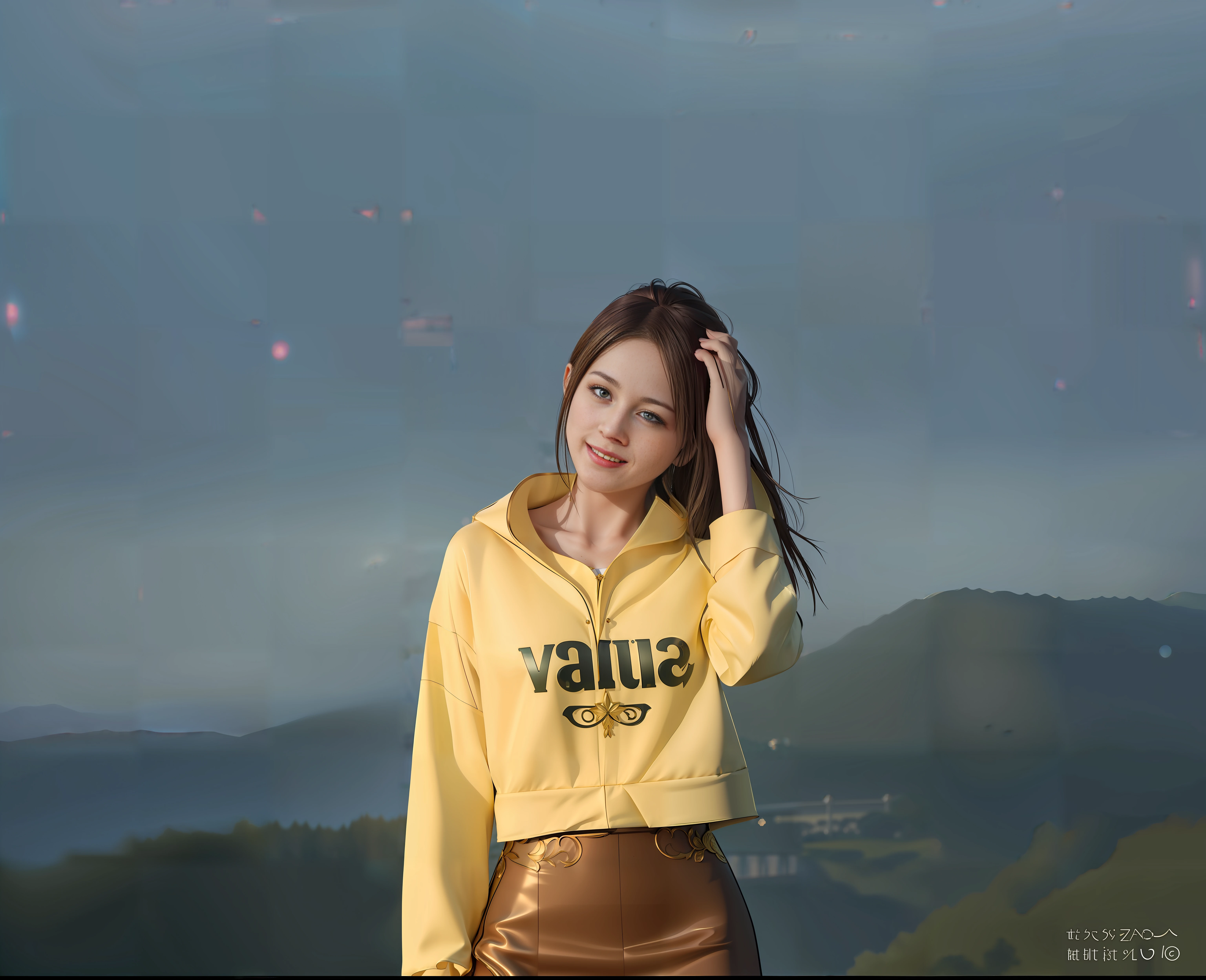 (Realistic:1.5),(raw photo:1.4), (photorealistic:1.3),(masterpiece), best quality, highest quality, extremely detailed CG unity 8k wallpaper, detailed and intricate, original,highres, [:(detailed face:1.2):0.2],film grain, Fujifilm XT3, (high detailed skin:0.9), 8k,(ulzzang-6500:0.9), balcony, show by rock!!, light smile, cleavage, detailed gradient background, full body, sunlight,slim body,beautiful dress,