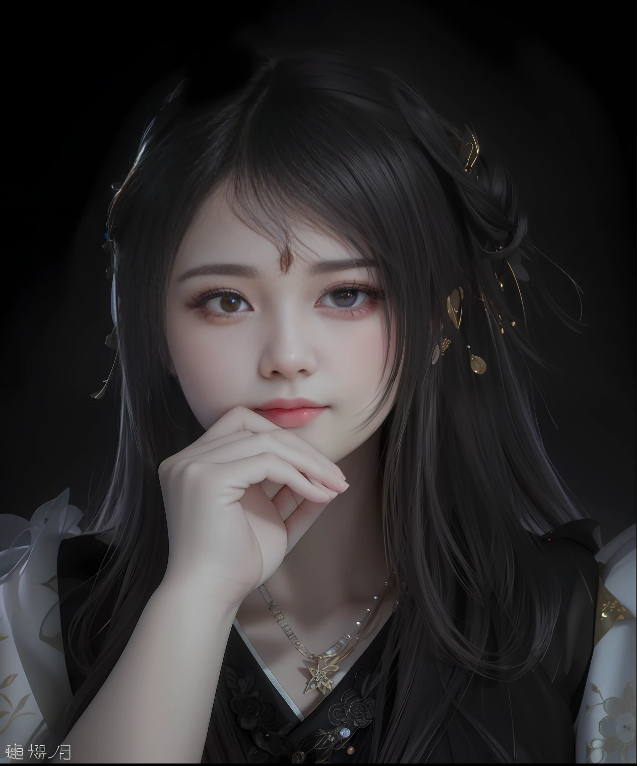 best quality, masterpiece, highres, 1girl,blush,(seductive smile:0.8),star-shaped pupils,china hanfu,hair ornament,necklace, jewelry,Beautiful face,upon_body, tyndall effect,photorealistic, dark studio, rim lighting, two tone lighting,(high detailed skin:1.2), 8k uhd, dslr, soft lighting, high quality, volumetric lighting, candid, Photograph, high resolution, 4k, 8k, Bokeh