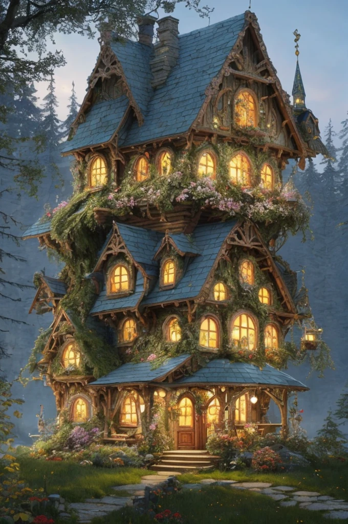 Fairytale house with many lights, beautiful render of fairytale, fairyland palace, enchanted enchanted fantasy forest, place for fairy tales, highly detailed enchanted fantasy, enchanted fantasy forest, sunny and whimsical house, fairytale palace, fantasy house, fairytale Kingdom Forest, cozy and charming setting, beautiful and detailed fantasy, fairy house, highly detailed fantasy, fairy tale forest, realistic: 1:2, HD, 8K, fine details, photo, photo, cover, fruit, flowers, spirit, light