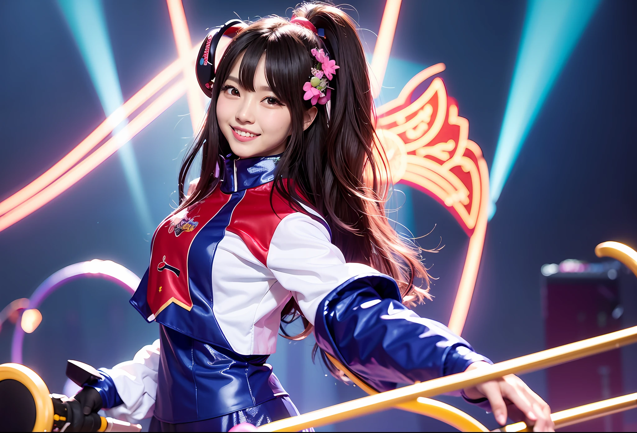 a close up of a person wearing a costume and a microphone, sun yunjoo, tzuyu from twice, inspired by Ma Yuanyu, jossi of blackpink, lee ji-eun, lee ji - eun, li zixin, blackpink jennie, xintong chen, korean idol, yun ling, full body xianxia, kim doyoung