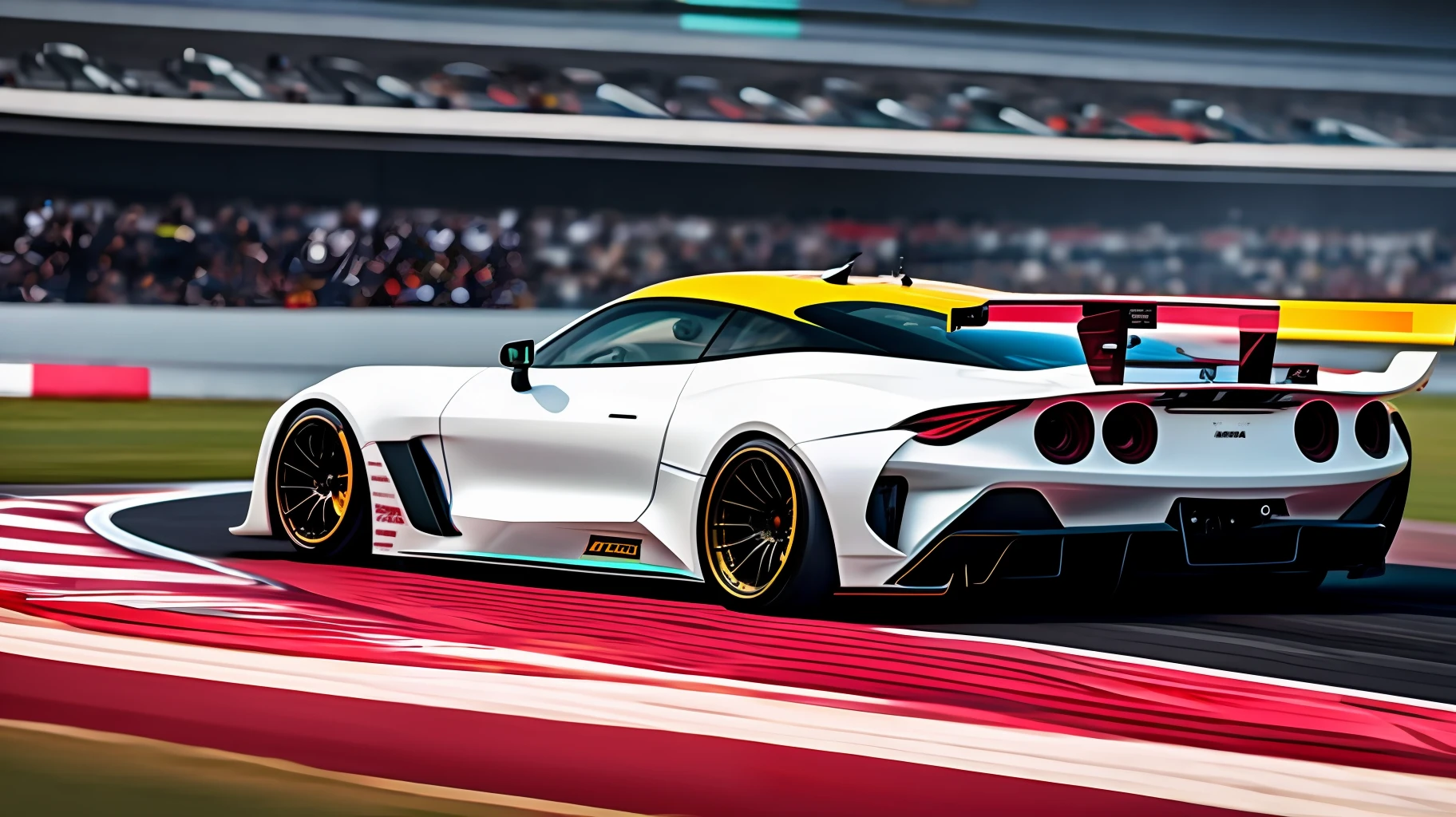 Realistic sports car on the track