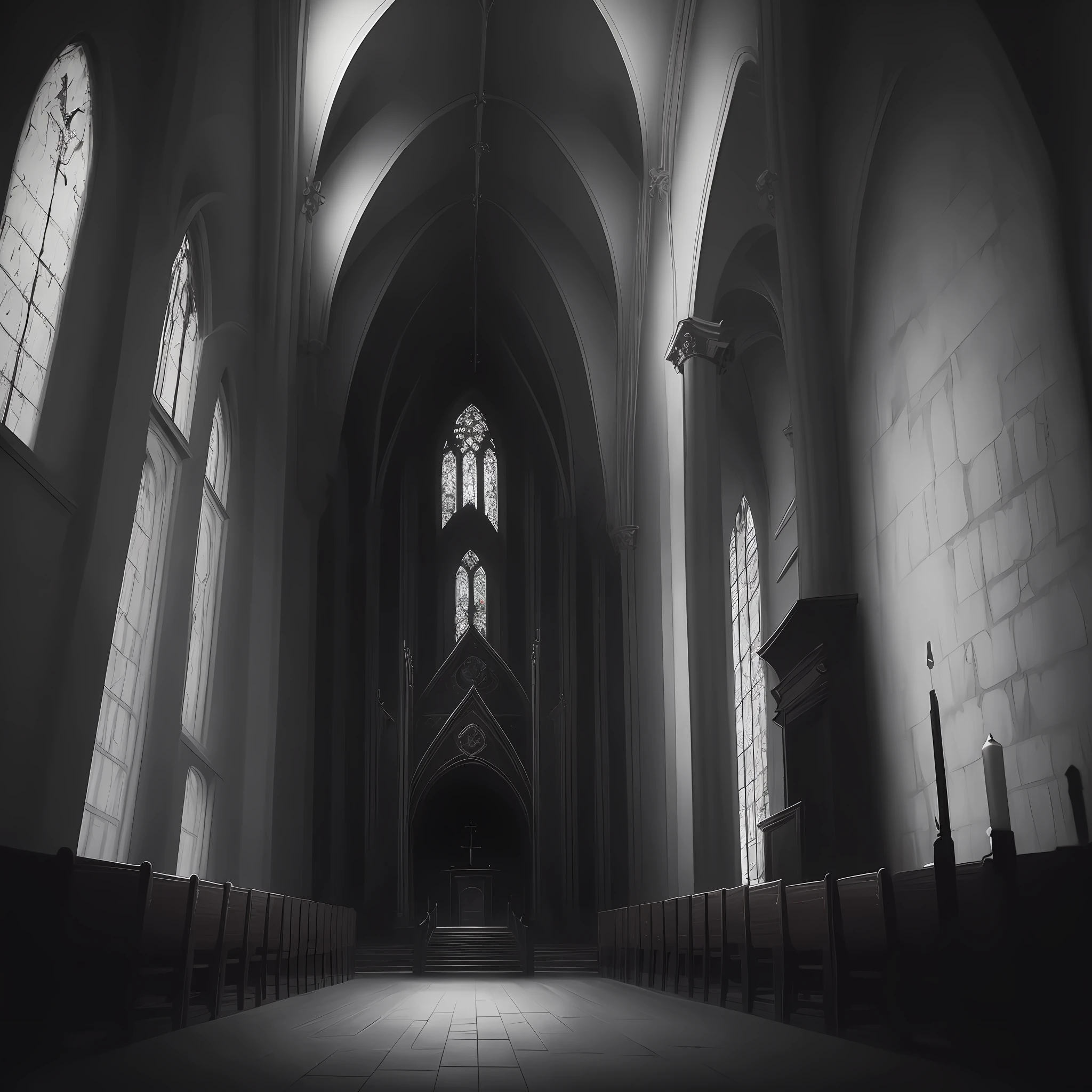Dark church, top killer, dark atmosphere
