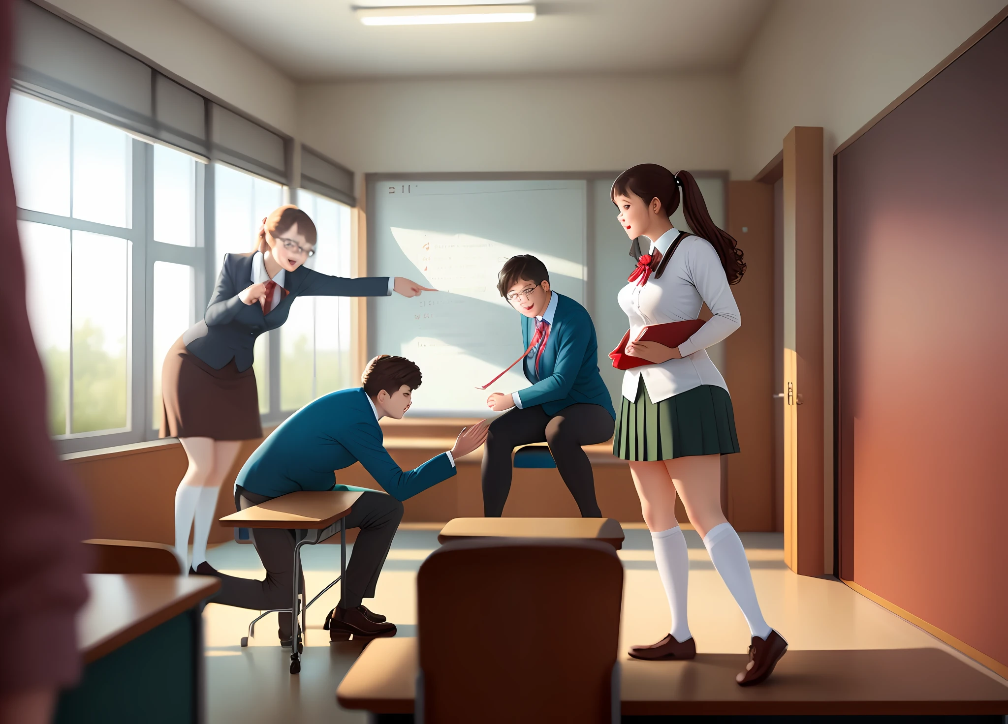 classroom teacher guiding students