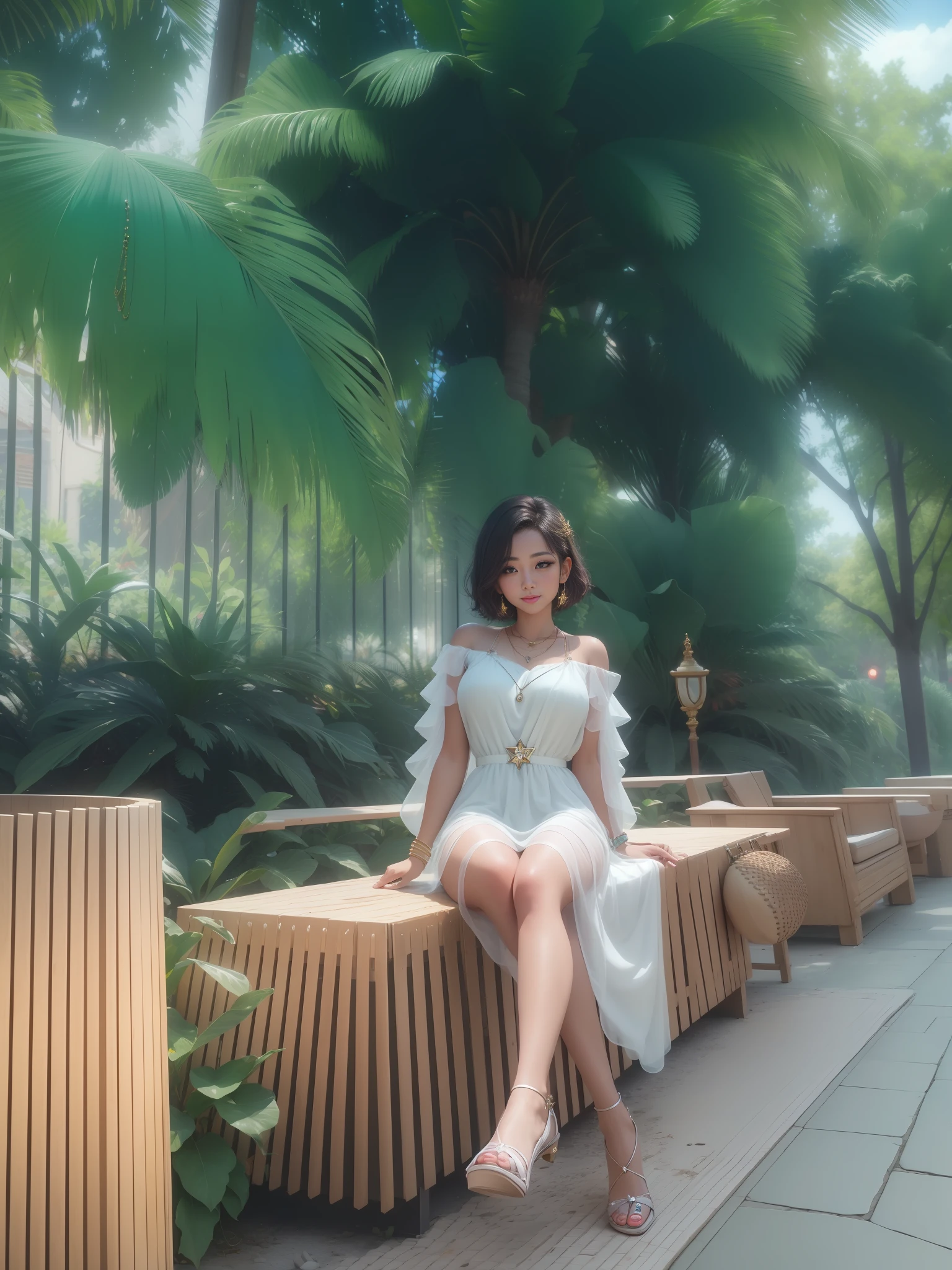 best quality, masterpiece, highres, 1girl,blush,(seductive smile:0.8),star-shaped pupils,necklace, jewelry,Beautiful face,upon_body, tyndall effect,photorealistic, dark studio, rim lighting, two tone lighting,(high detailed skin:1.2), 8k uhd, dslr, soft lighting, high quality, volumetric lighting, candid, Photograph, high resolution, 4k, 8k, Bokeh,,not sexy dress,short hair style