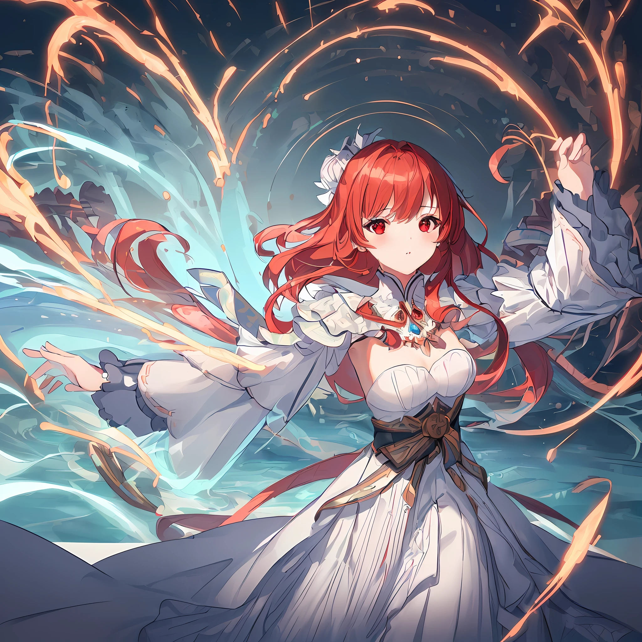 (extremely detailed CG unity 8k wallpaper,masterpiece, best quality, ultra-detailed),(best illumination, best shadow, an extremely delicate and beautiful),

[(((1girl)), gorgeous red eyes,обтягивающая одежда,красная звезда на лбу, dynamic angle, dynamic pose, beautiful face, red hair:1.2)]