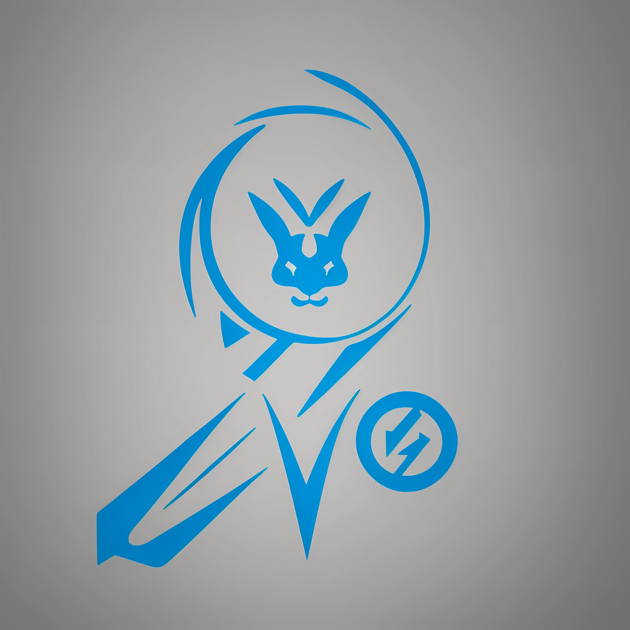 ((high-quality rabbit symbol and logo, with excellent negative space and avatar design)), using AI to draw an amazing graphic picture related to the Internet industry. -- v 6