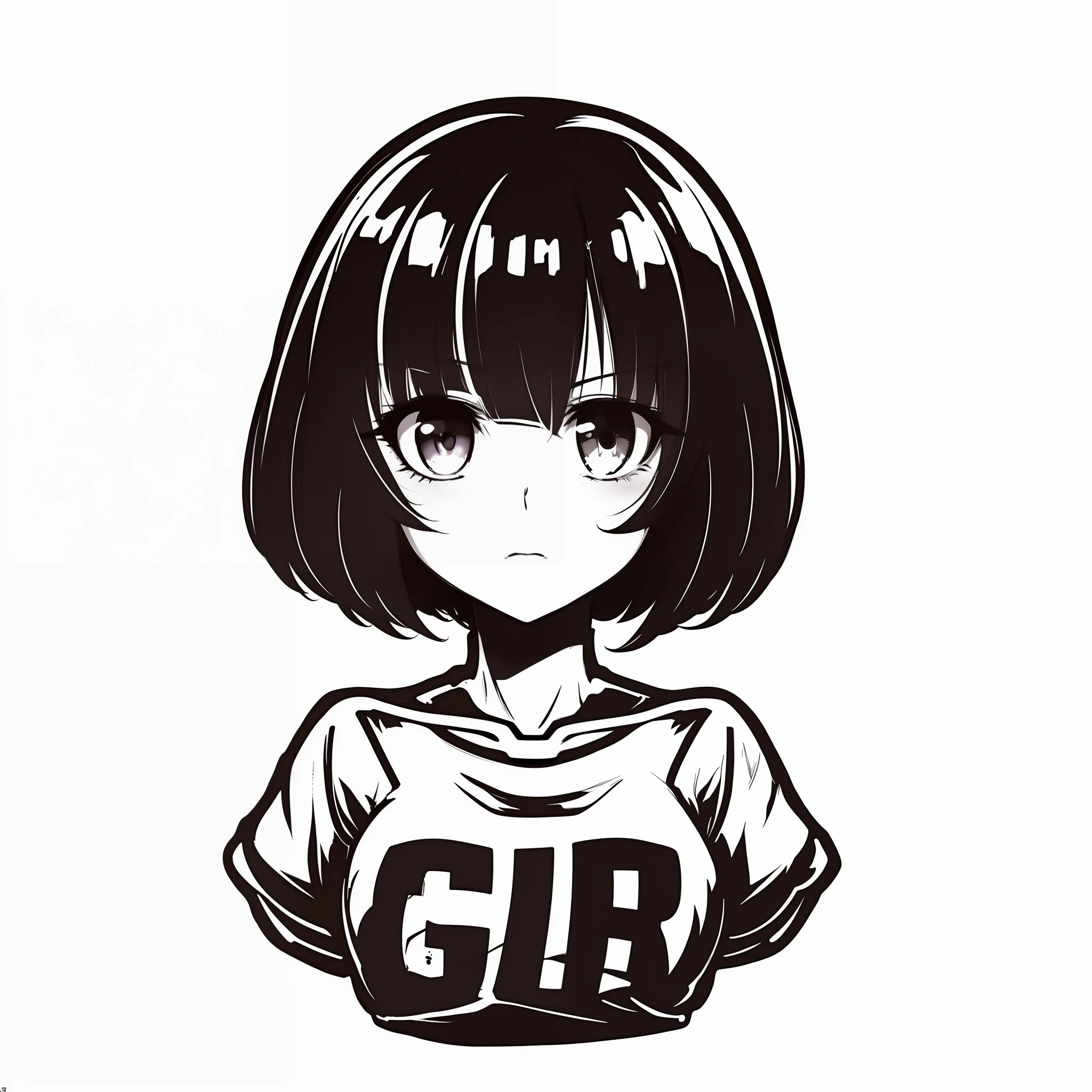 anime girl with short hair and a t - shirt with the word gir, e-girl, e - girl, (anime girl), fully robotic!! girl, girl, anime girl, an anime girl, anime best girl, with short hair, urban girl fanart, official illustration, anime style illustration, lain, anime manga robot!! anime girl, anime moe artstyle