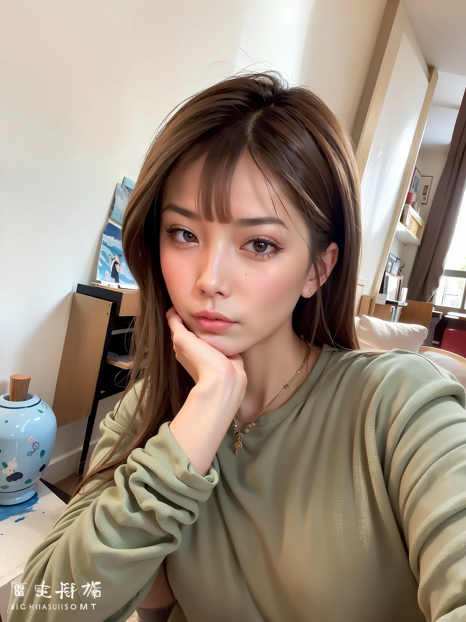 &quot;((High-quality painting masterpiece)), high-definition quality, extremely detailed, beautiful painting style, depicting an Asian beauty with elegant face and black eyes.&quot;