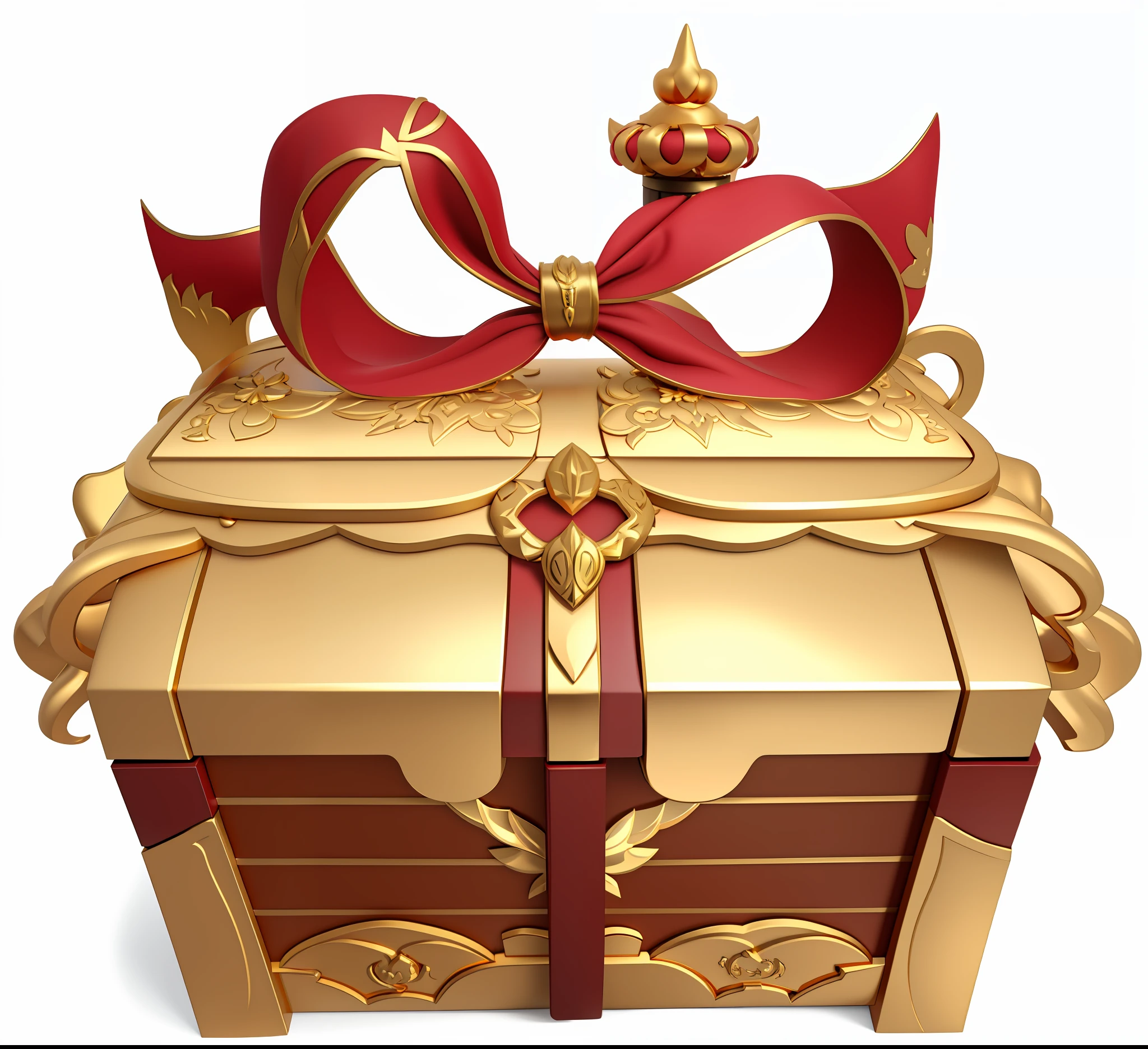 Gold Chest, designed by Kanbun Master, gift, treasure chest, avatar, treasure chest, loot box, treasure, dofus, gift, unknown, regular build, sakimi, :5 fashion, treasure, fantasy game spell icon, render art, magic item, Aleksander Kotsis, Treasure Artifact