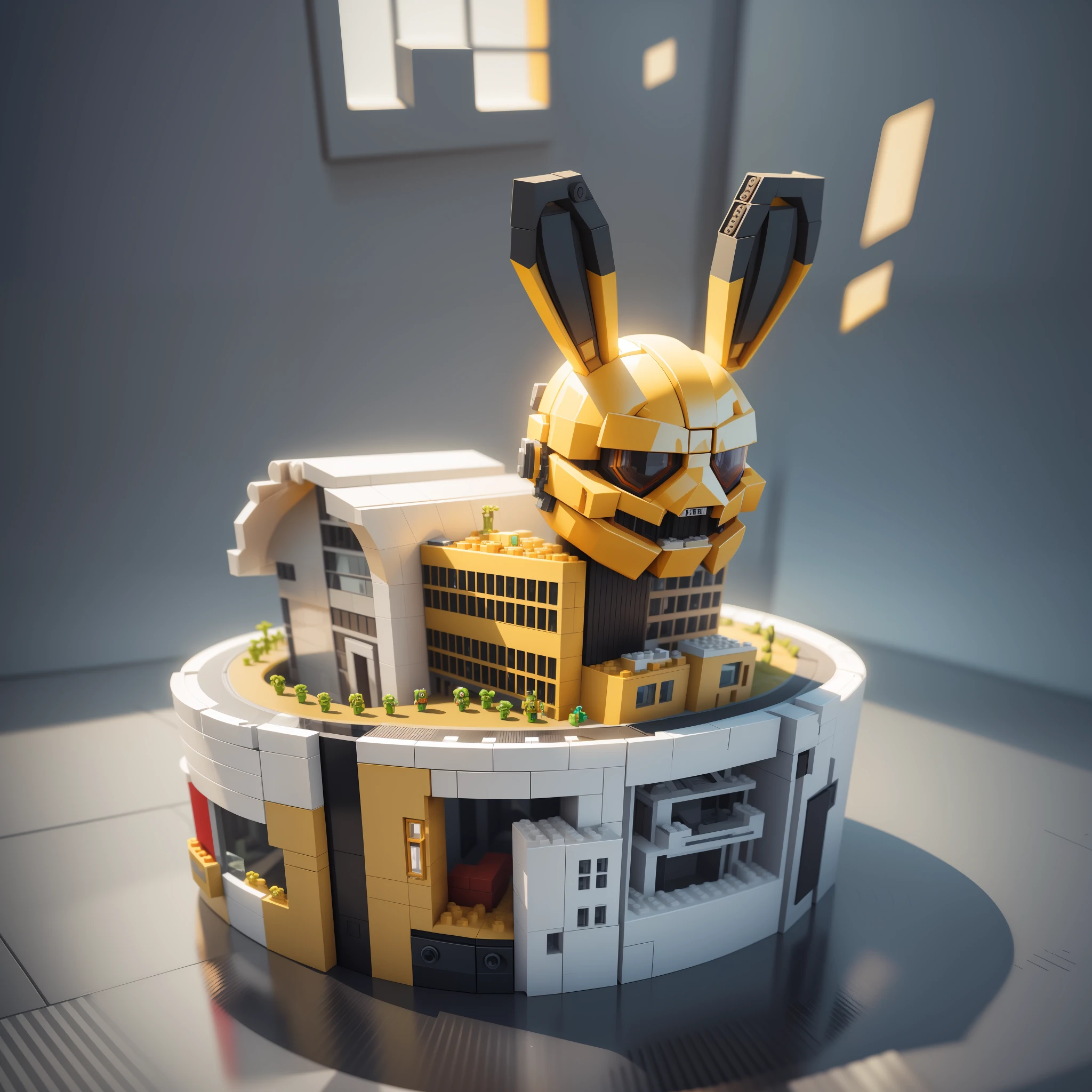 lego city with a lot of people and a building with a lot of windows, a low poly render by jeonseok lee, polycount contest winner, conceptual art, high detailed store, 3d 8k octan render, super detailed render, stylized 3d render, 4 k octan render, cute 3 d render, fully detailed render, rendered in keyshot --v 6