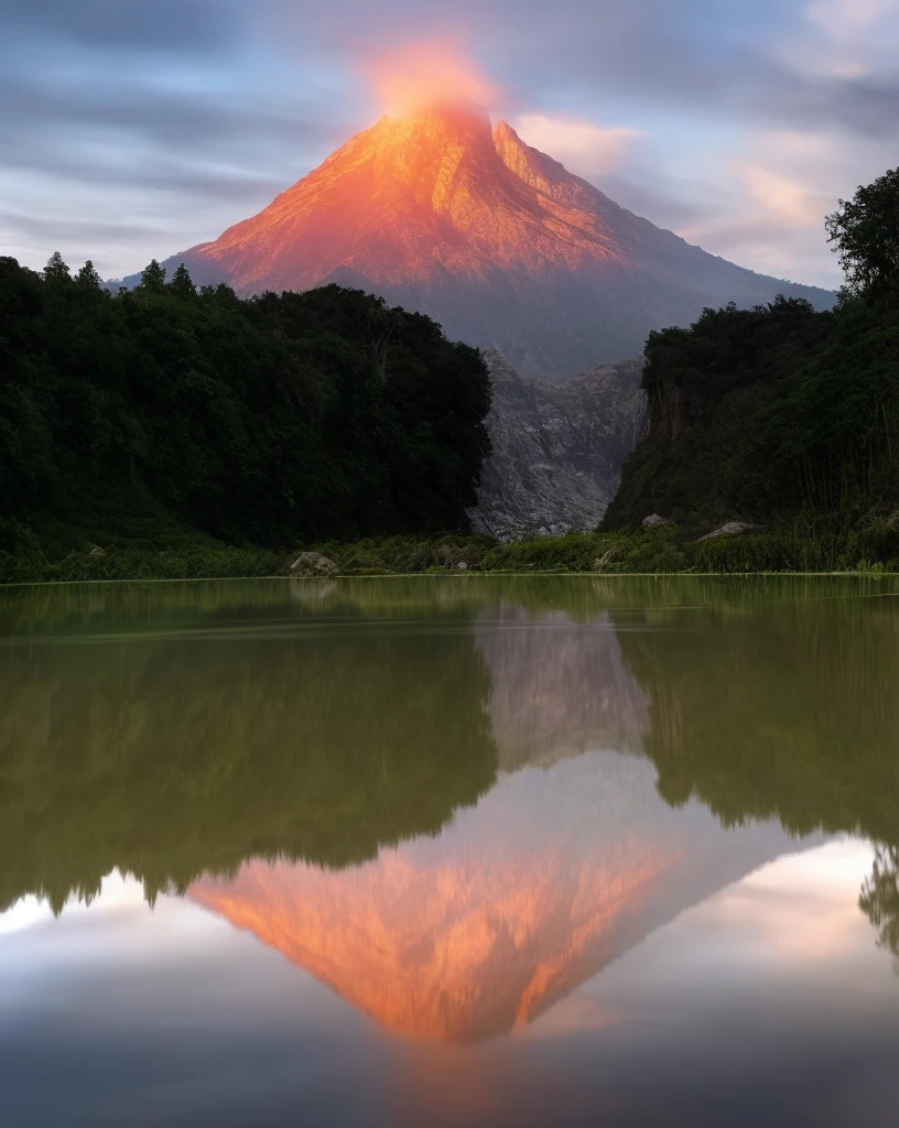 masterpiece, best quality, high quality, extremely detailed CG unity 8k wallpaper, scenery, outdoors, sky, cloud, day, no humans, mountain, landscape, water, tree, blue sky, waterfall, cliff, nature, lake, river, cloudy sky,award winning photography, Bokeh, Depth of Field, HDR, bloom, Chromatic Aberration ,Photorealistic,extremely detailed, trending on artstation, trending on CGsociety, Intricate, High Detail, dramatic, art by midjourney