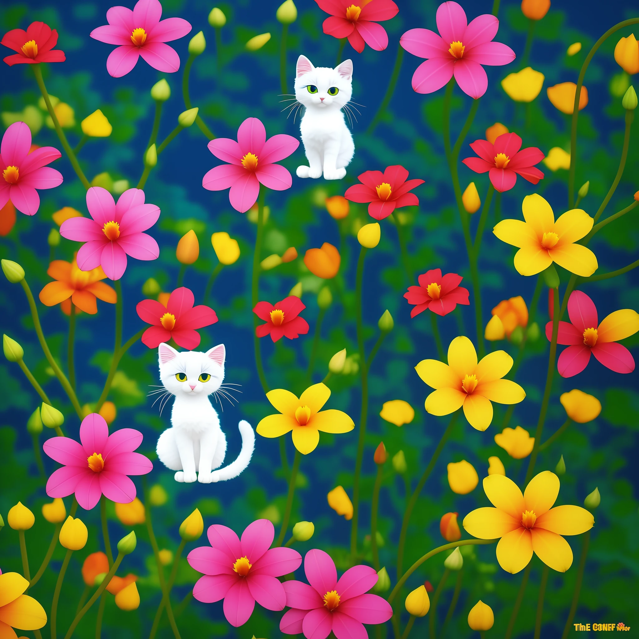 three flower cat