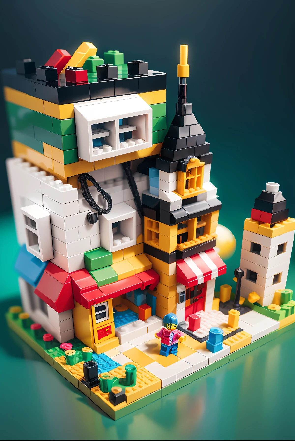 Lego style, children's paradise, rich color matching, blind box style, toy model, voxel, very detailed, super high resolution, 8K UHD --v 6