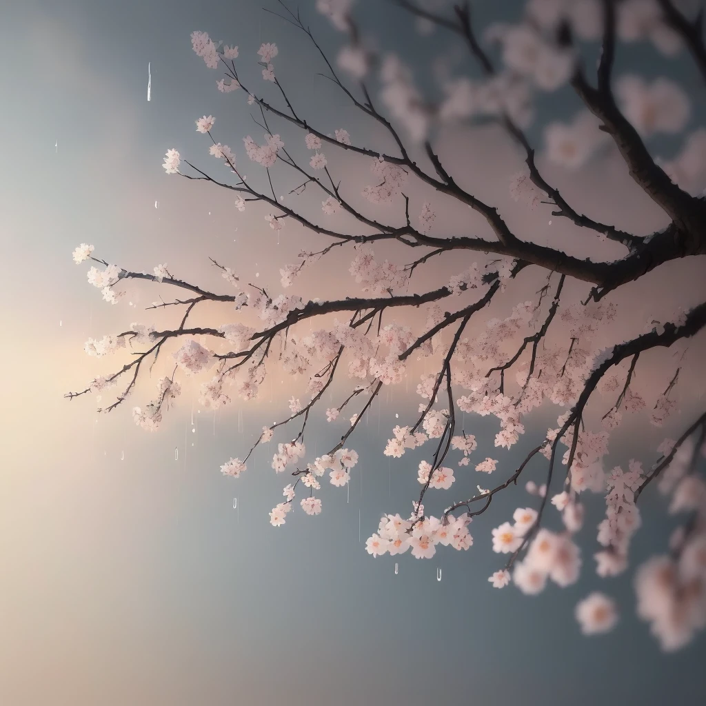The light ink is fragrant, the torn paper is flawed, there are thousands of threads, and the strokes flow smoothly. It seems to be among the dead branches and leaves, watching the flowers bloom and fall, and the rain and the sky clear. Please create me a wonderful picture rendered in ink.