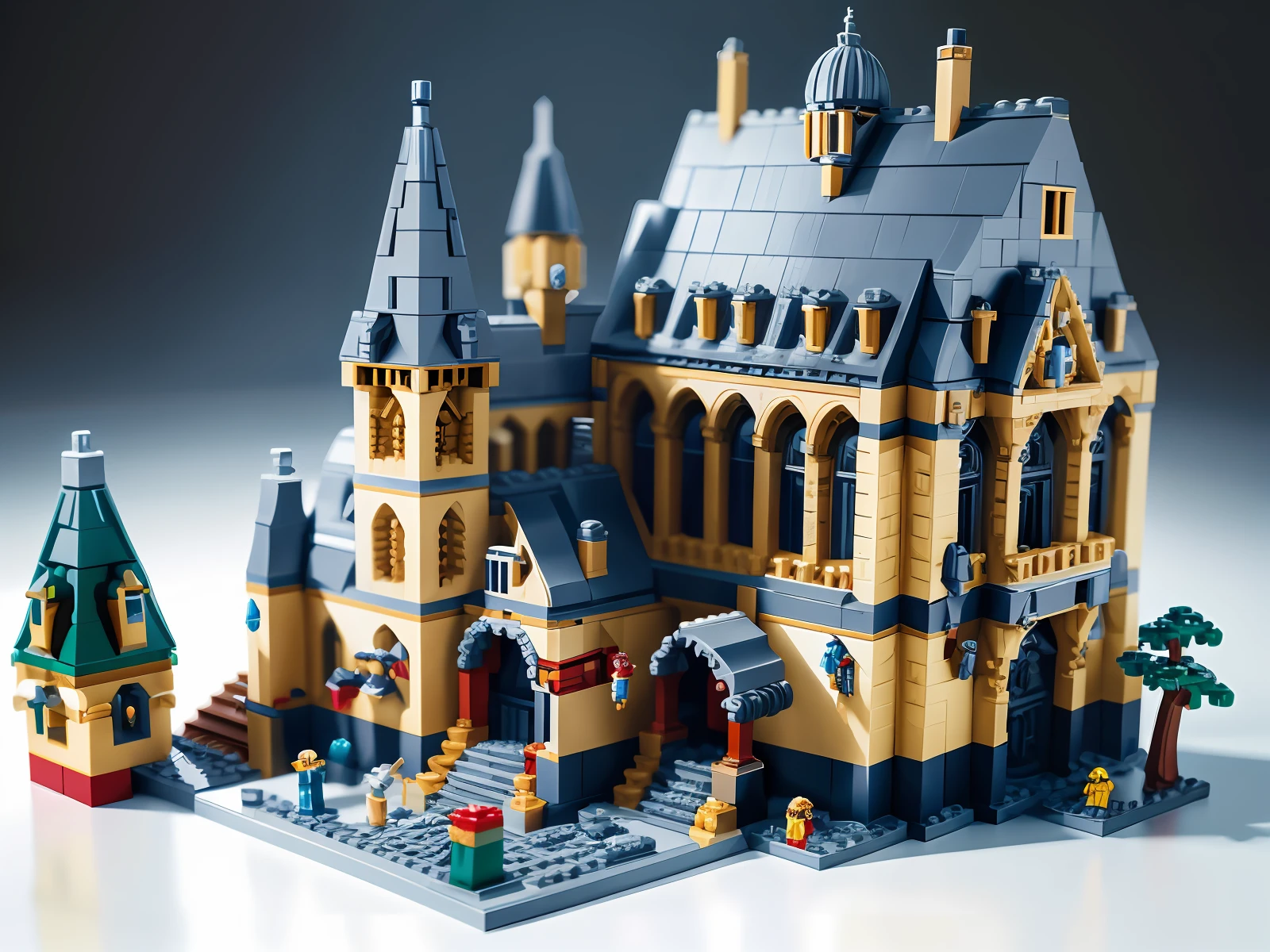 Lego style, Lego Hogwarts scene, voxel, rich color matching, blind box style, toy model, very detailed, super high resolution, 8K UHD --v 6