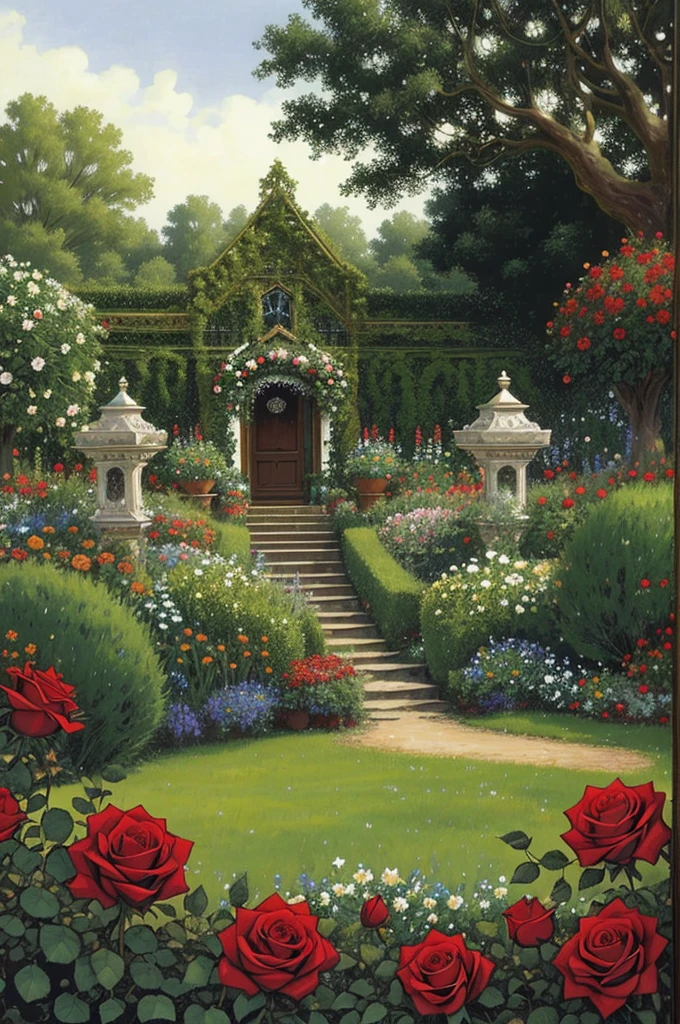 garden, full of roses, victorian, moody, stars, royalty, teatime