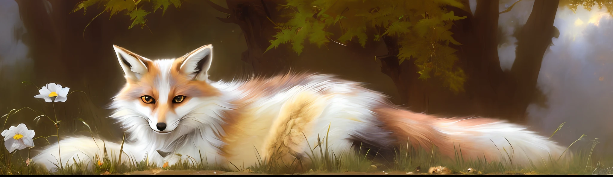 portrait of a mllocst fox, digital painting, artstation, concept art, soft light, hdri, smooth, sharp focus, illustration, fantasy, intricate, elegant, highly detailed, d&d, matte painting in the style of greg rutkowski and alphonse mucha and artemisia, 8k, very detailed, jurgens, rutkowski, bouguereau, idyllic, rural, georgic, detailed concept art, illustration, pastels, painting, detail, super detailed, digital art, 4k, yellow eyes