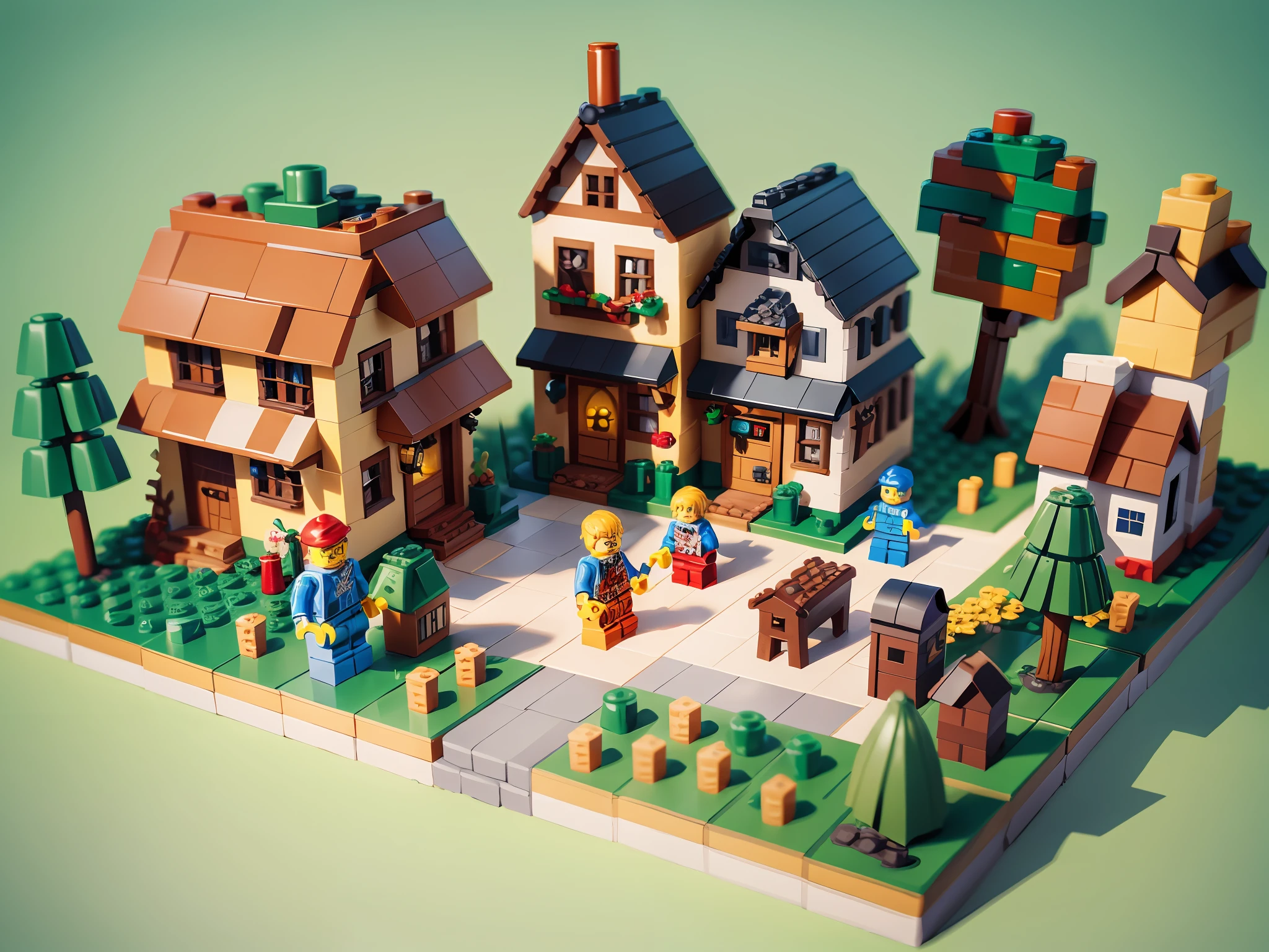 LEGO Steve&#39;s Village scene, highly detailed, super high resolution, 8K UHD --v 6