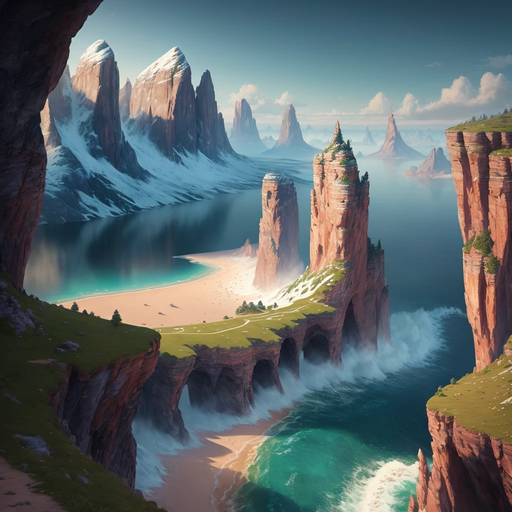 High quality, highly detailed CG unity 8k wallpaper beautiful landscape oil painting