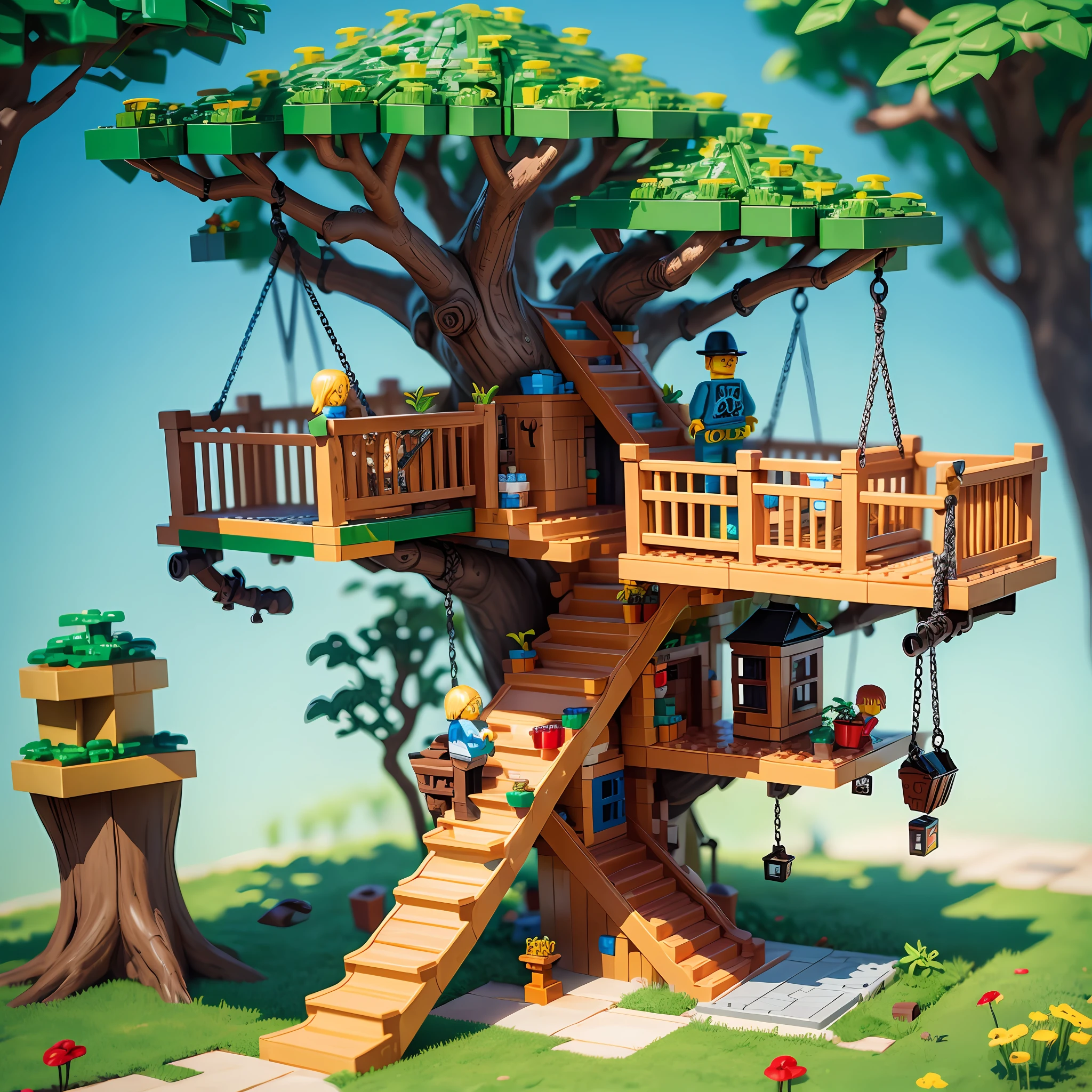Lego tree house, swing, very detailed, super high resolution, 8K UHD --v 6