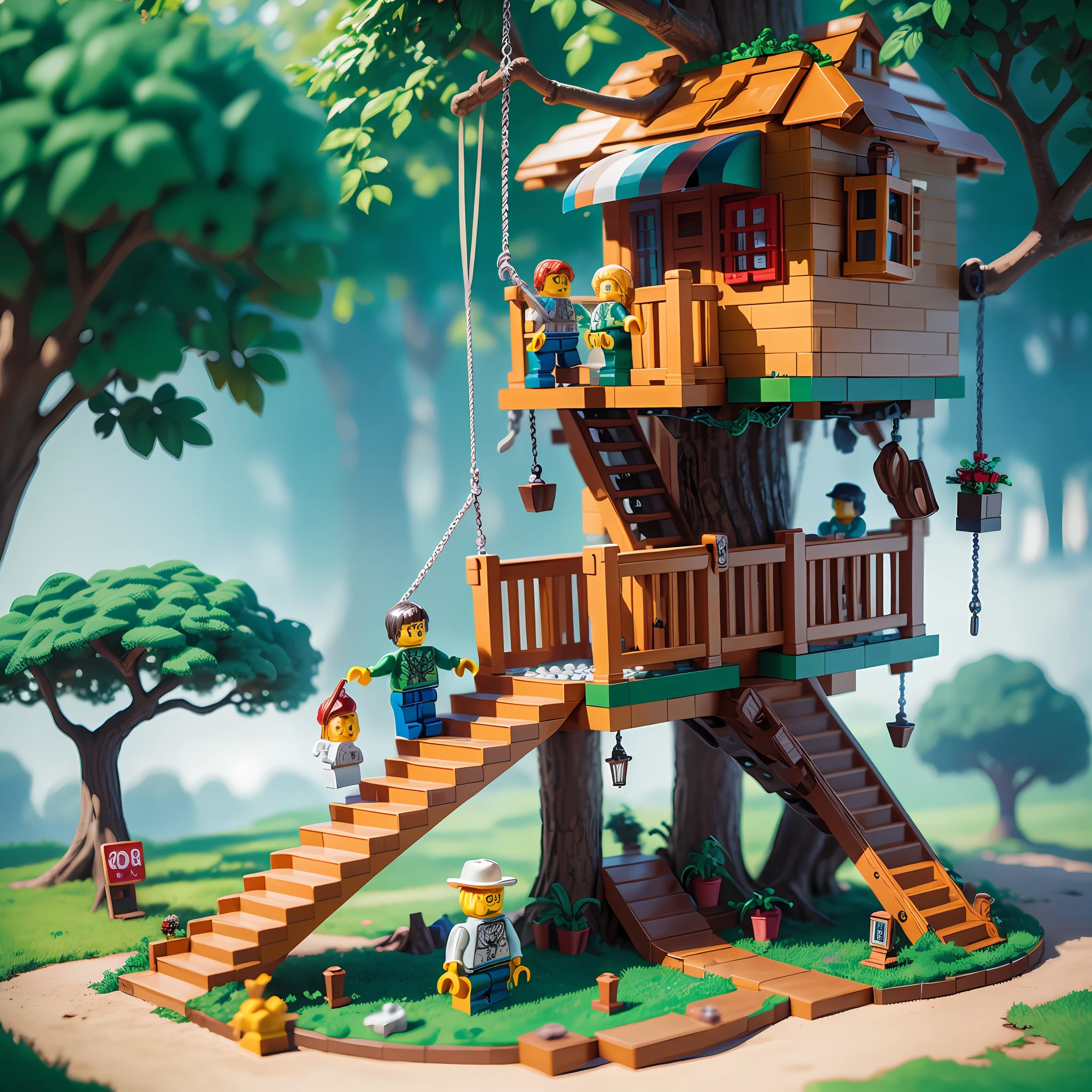 Lego tree house, swing, very detailed, super high resolution, 8K UHD --v 6