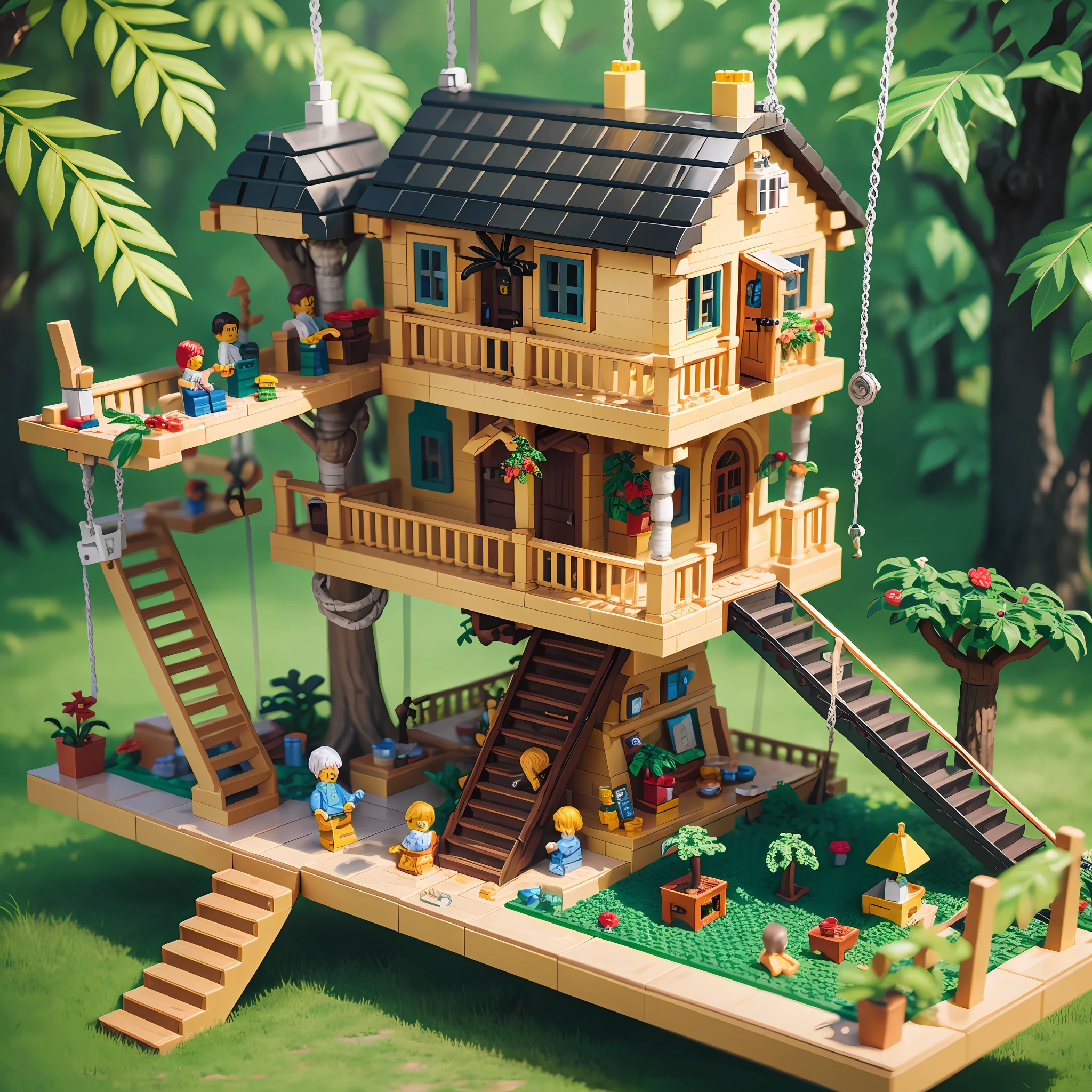 Lego tree house, swing, very detailed, super high resolution, 8K UHD --v 6