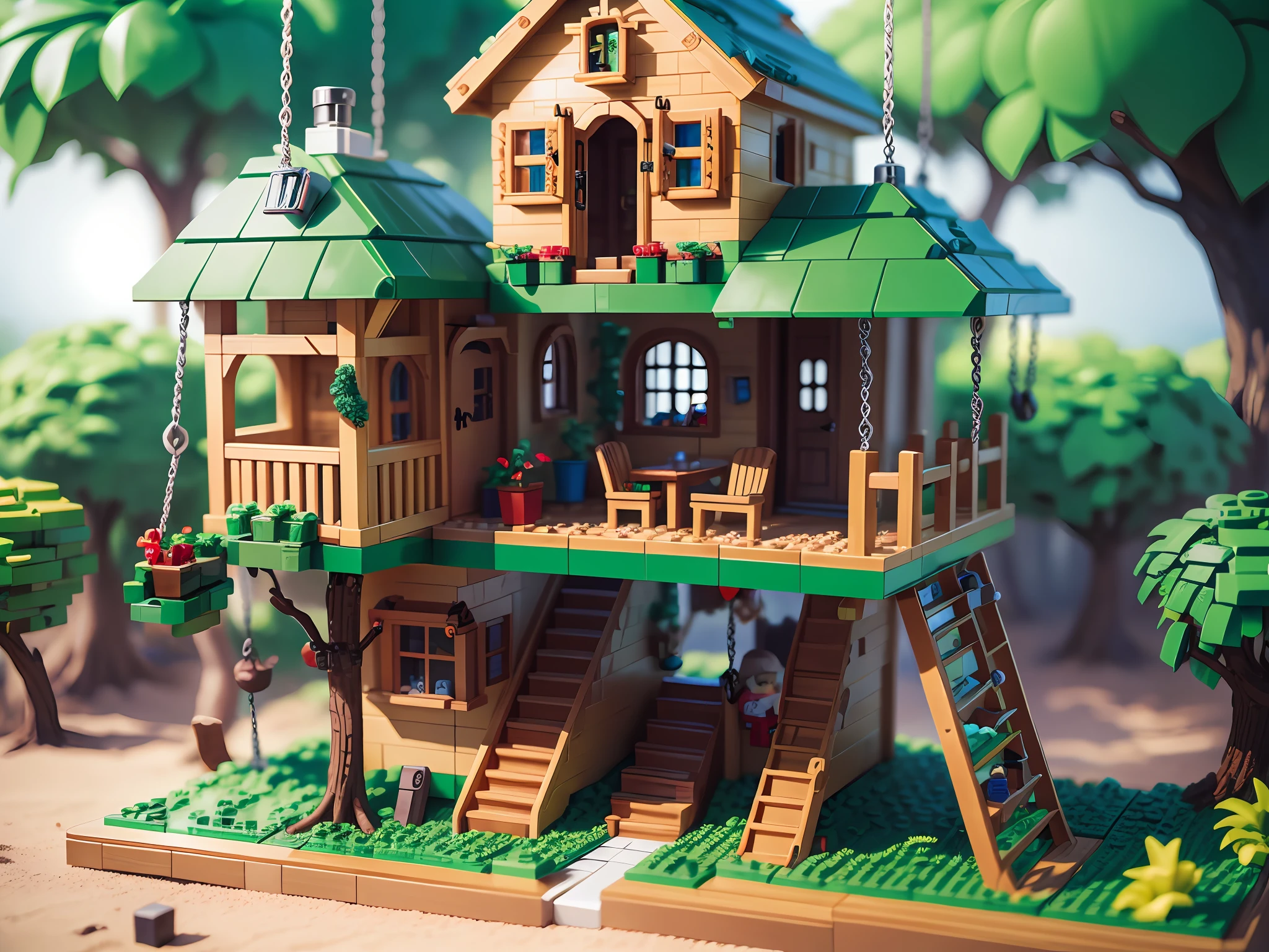 Lego tree house, swing, very detailed, super high resolution, 8K UHD --v 6