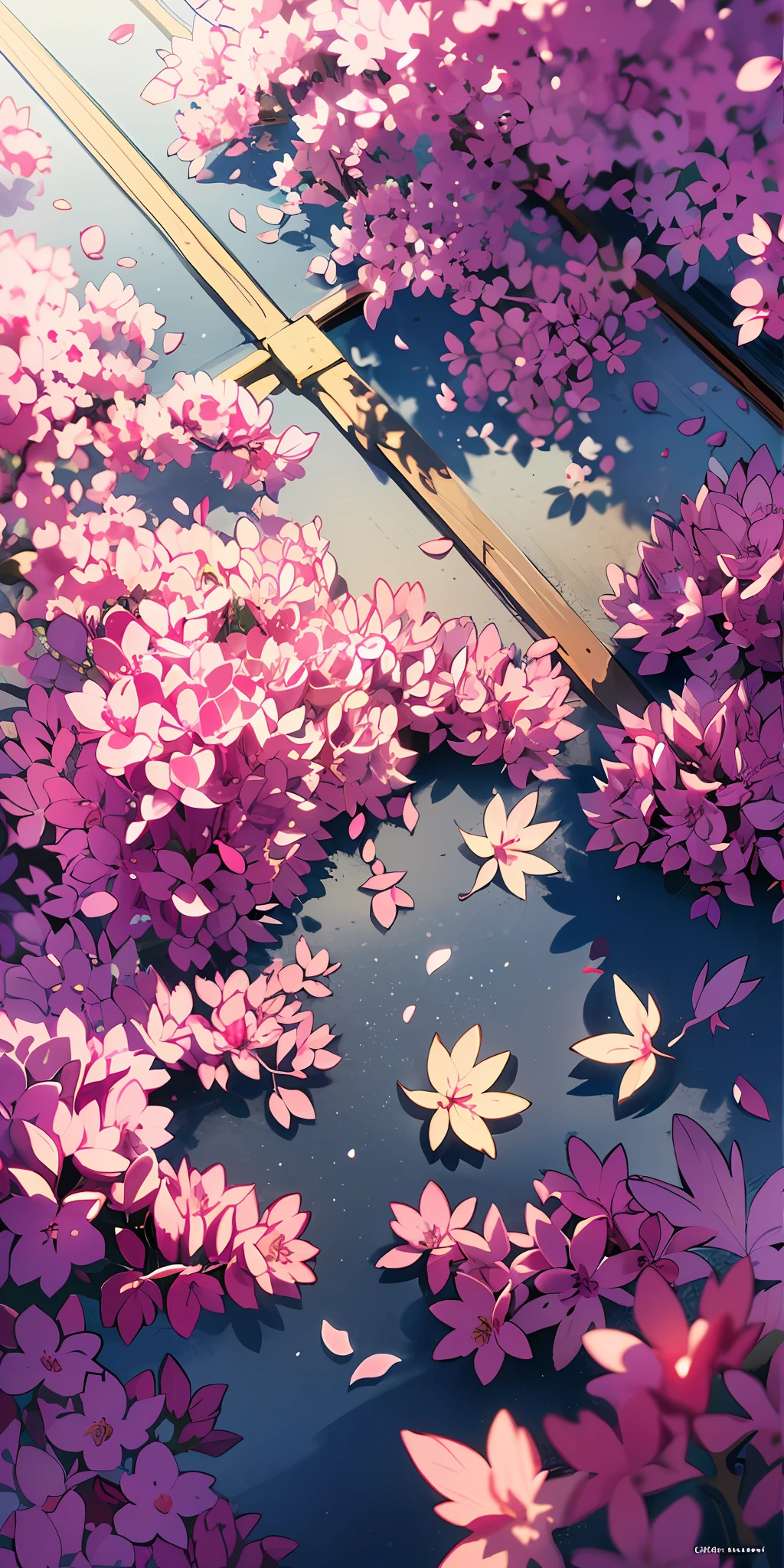 Masterpiece, best quality, (very detailed CG unity 8k wallpaper) (best quality), (best illustration), (best shadows) Nature&#39;s delicate leaves petals of various colors falling in the air light Tracking, super detailed --v6