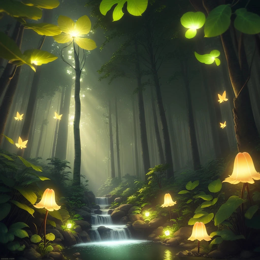 Masterpiece, best quality, (very detailed CG unity 8k wallpaper), (best quality), (best illustration), (best shadows), toucan, yellow beak, with natural elements forest theme. Tall trees, quiet streams, small glowing mushrooms surrounded by delicate leaves and branches, with fireflies and glowing particle effects,, (natural elements), (jungle theme), (leaves), (twigs), (fireflies), butterflies, (delicate leaves), (glow), (particle effects). , Isometric 3D, Octane Rendering, Ray Traced, Super Detailed