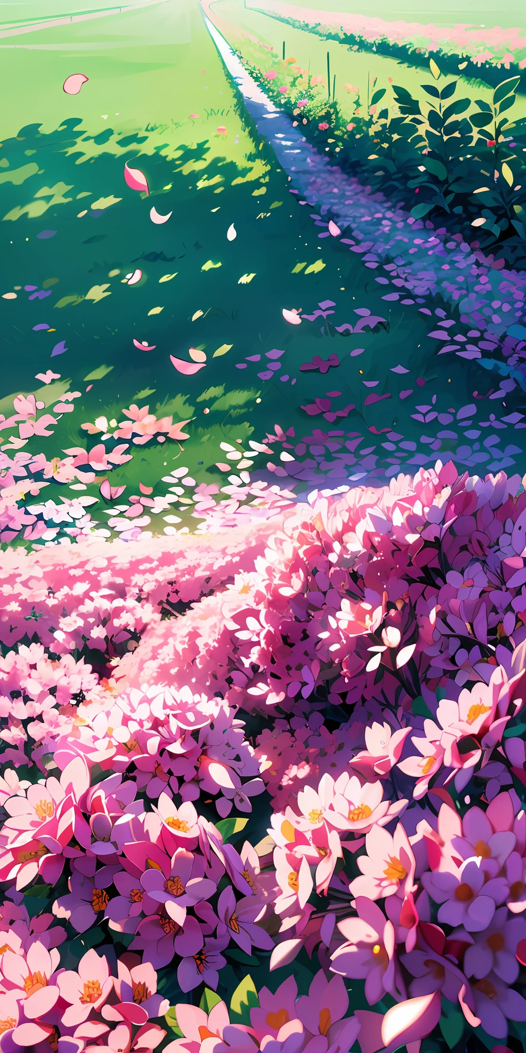 Masterpiece, best quality, (very detailed CG unity 8k wallpaper) (best quality), (best illustration), (best shadows) Nature&#39;s delicate leaves petals of various colors falling in the air light Tracking, super detailed --v6