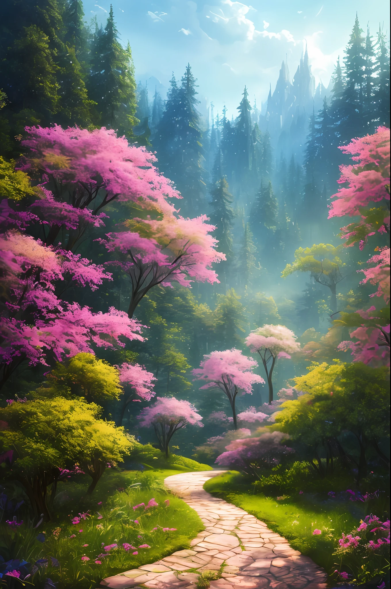 masterpiece, best quality, high quality,extremely detailed CG unity 8k wallpaper, An enchanting and dreamy scene of a fantasy forest, with towering trees, glowing mushrooms, and hidden fairy glens, creating a sense of mystique and enchantment, artstation, digital illustration, intricate, trending, pastel colors, oil paiting, award winning photography, Bokeh, Depth of Field, HDR, bloom, Chromatic Aberration ,Photorealistic,extremely detailed, trending on artstation, trending on CGsociety, Intricate, High Detail, dramatic, art by midjourney