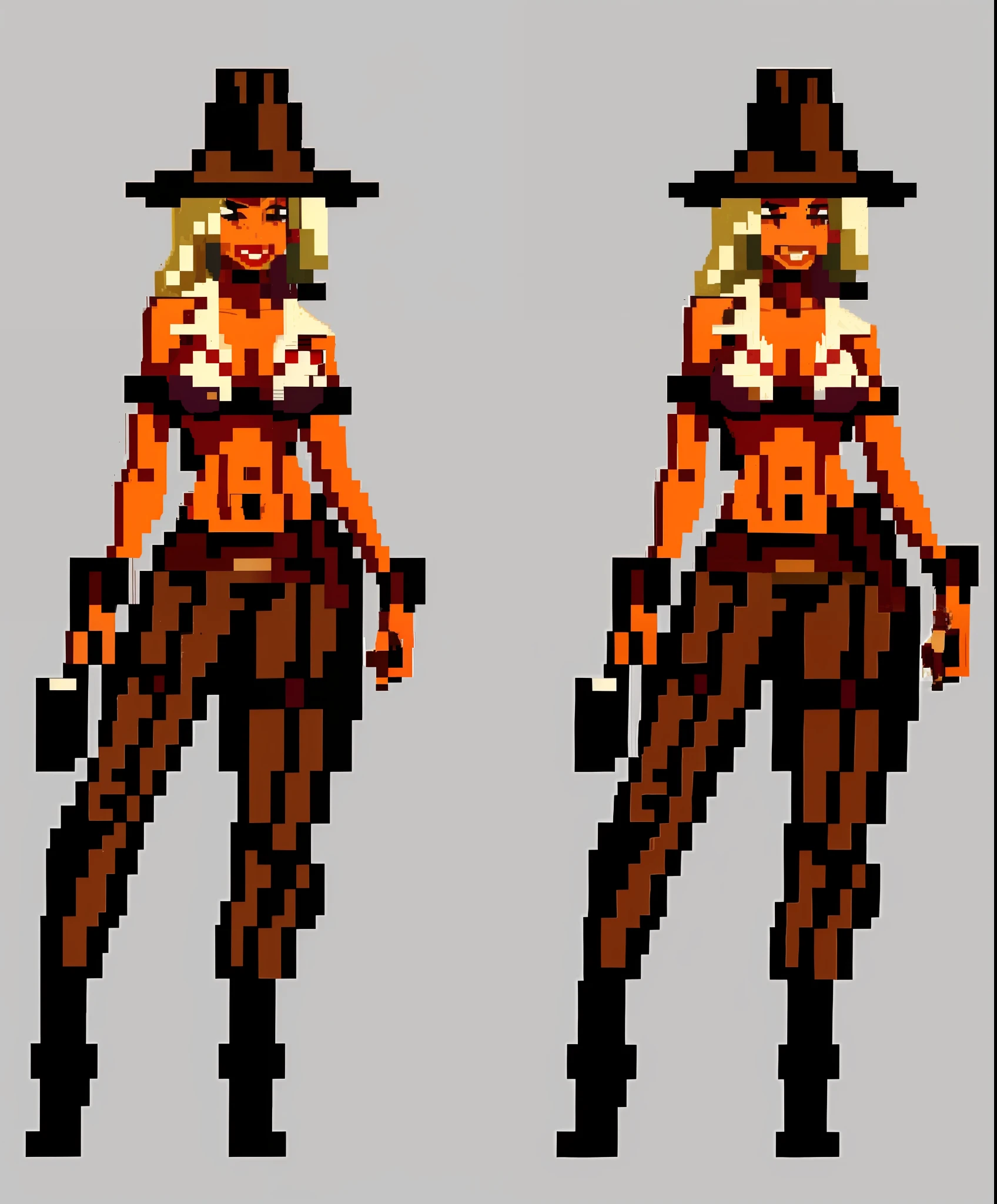 pixel art, female indiana jones with a whip, full body