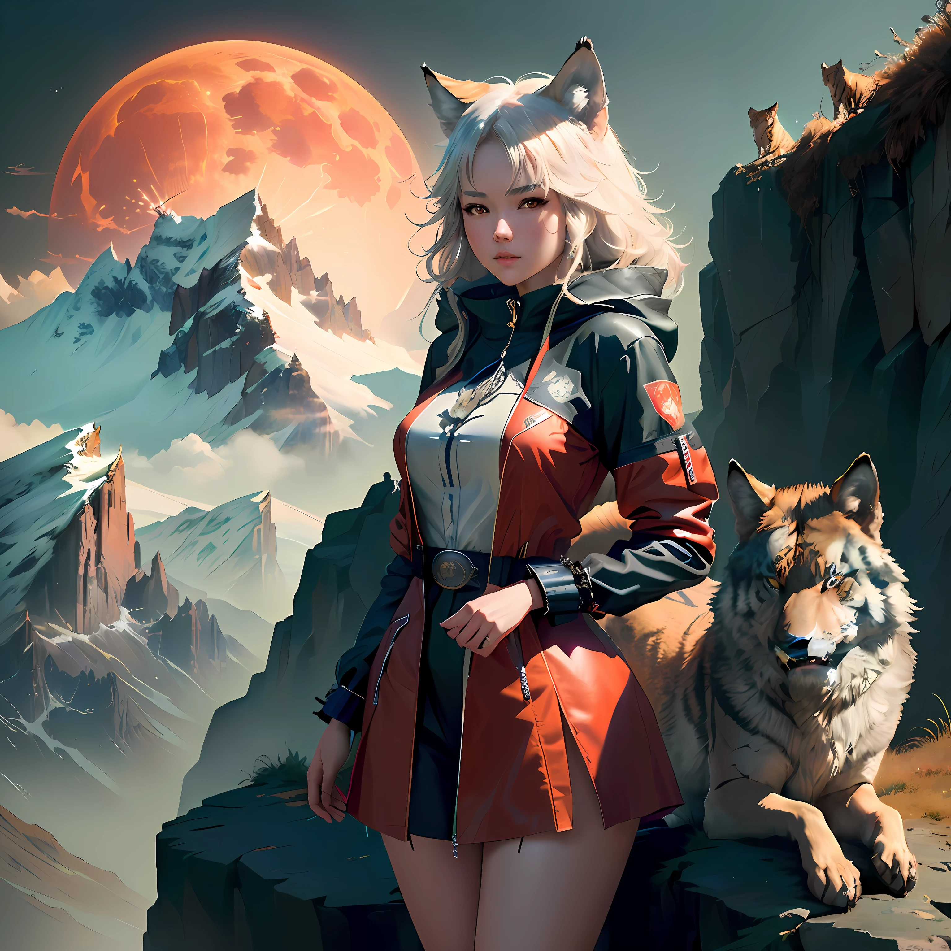 anime girl with a tiger in the background, concept art by Yang J, pixiv contest winner, fantasy art, ruan jia and artgerm, artgerm and ruan jia, g liulian art style, extremely detailed artgerm, artgerm on artstation pixiv, wlop and sakimichan, artgerm lau