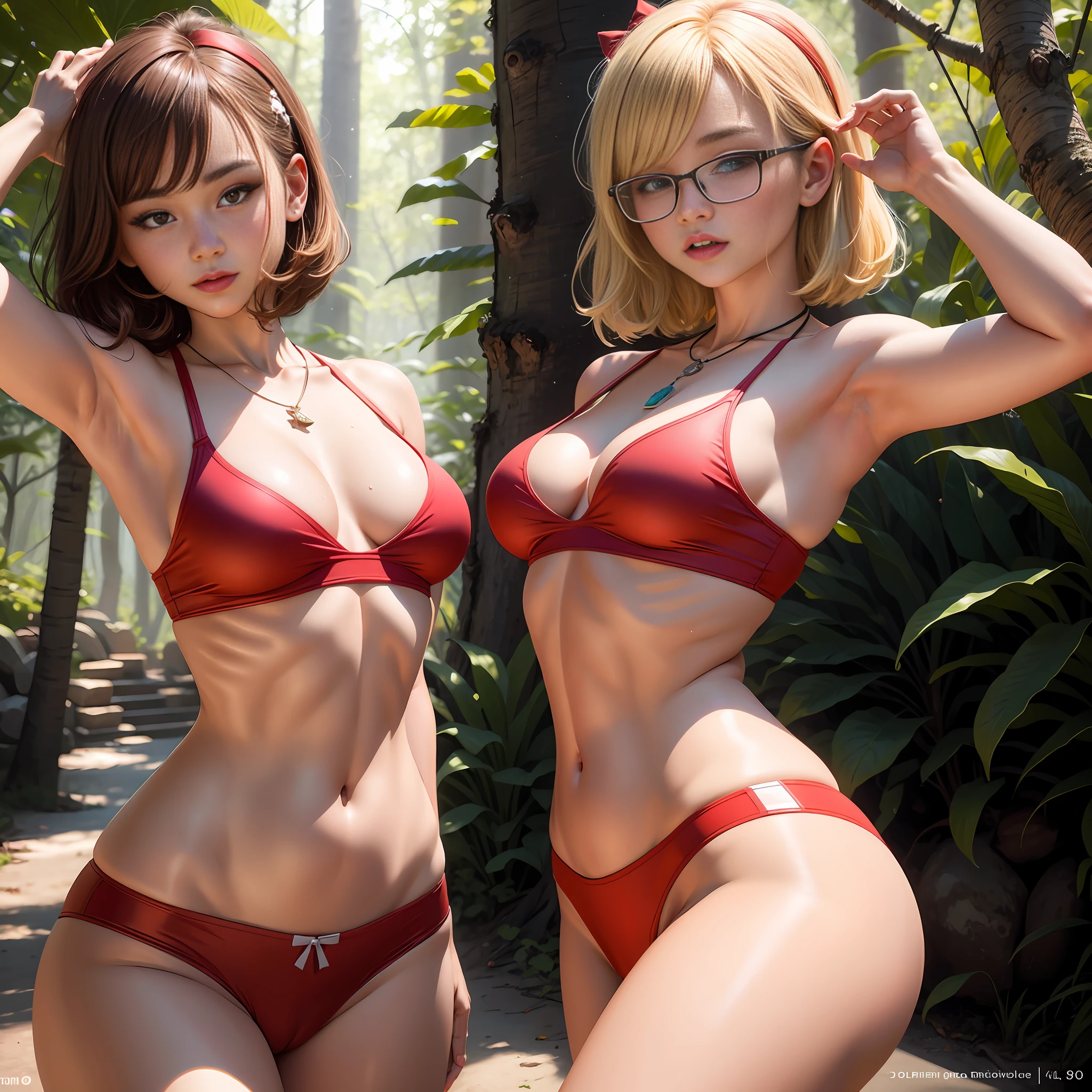 Masterpiece , Ultra High Detail Photos , (8k, RAW Image:1.2) , Best Quality, Ultra High Resolution, Realistic , 1 Girl , , Yoni , , (Bracket:1.2) , Live Girl top , stunning , cammy , girl , head right , girl , Kpop idol , aegyo sal , wearing hair accessories , portrait, sweaty , (loose red underwear:1.1 ) , necklace ( ahegao : 1.5) , eye roll , cum in , high detail skin , realistic skin detail ,(visible follicle : 0.3 ) , blonde hair , flawless anatomy , viewed from below , sharp focus , luxurious , clear color , ektachrome , angelic , lush best quality , masterpiece , High detail, most realistic, high definition, body shape, realistic breasts, beautiful body, 16 year old white thai girl, small, not tall, has nice body and fit breasts , she has brown hair. short blonde, bob with bangs wearing red glasses and wearing red underwear , dancing seductively in the forest