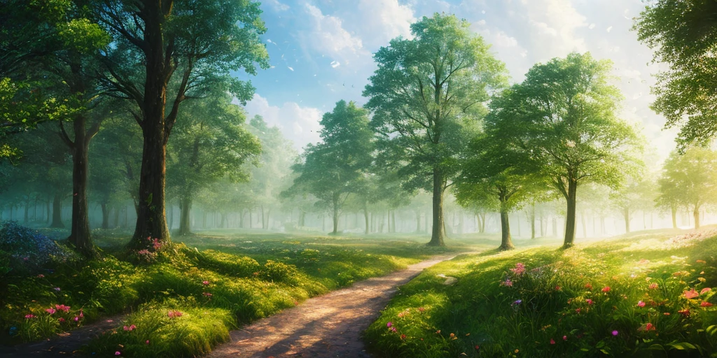 masterpiece, best quality, high quality,extremely detailed CG unity 8k wallpaper, An enchanting and dreamy scene of a fantasy forest, with towering trees, glowing mushrooms, and hidden fairy glens, creating a sense of mystique and enchantment, artstation, digital illustration, intricate, trending, pastel colors, oil paiting, award winning photography, Bokeh, Depth of Field, HDR, bloom, Chromatic Aberration ,Photorealistic,extremely detailed, trending on artstation, trending on CGsociety, Intricate, High Detail, dramatic, art by midjourney