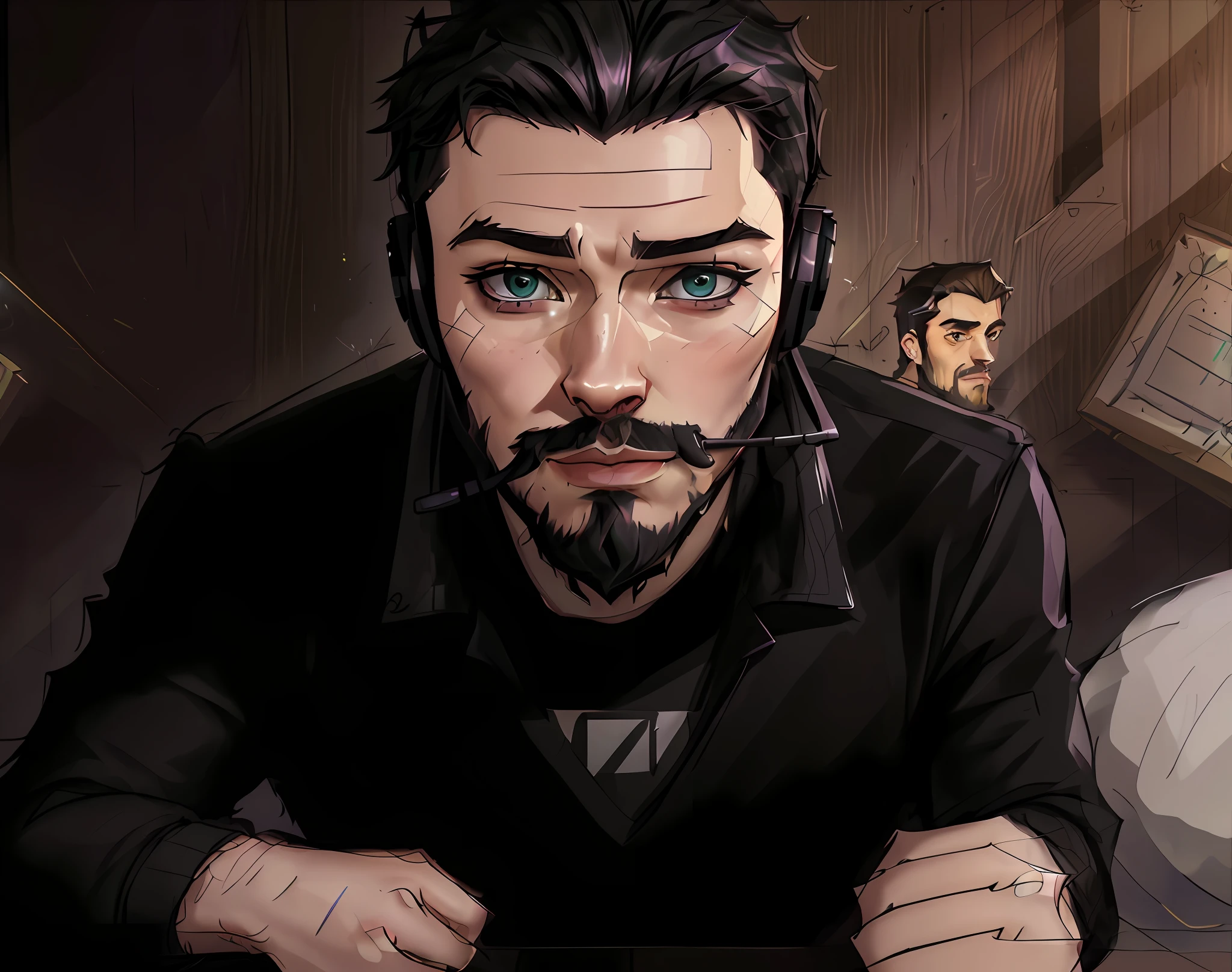 they are two men sitting down with headphones on, twitch streamer / gamer ludwig, twitch streamer, tony khan wearing a headset, jacksepticeye, ricky berwick, profile picture 1024px, doug walker, neckbeard, reddit meme, darius zawadzki, streaming on twitch, jody highroller, headshot profile picture, stocky