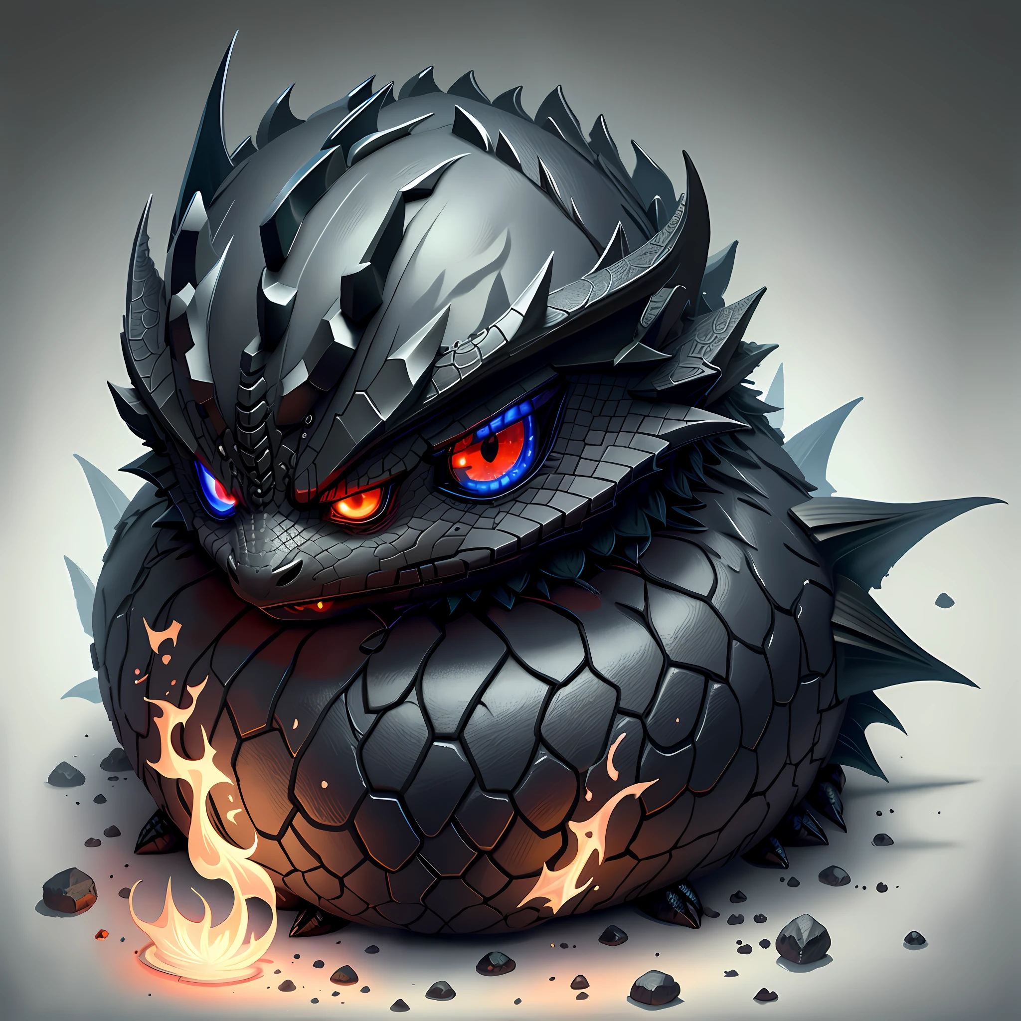 Black Dragon ,cbzbb, detailed, detailed eye,fire and ice