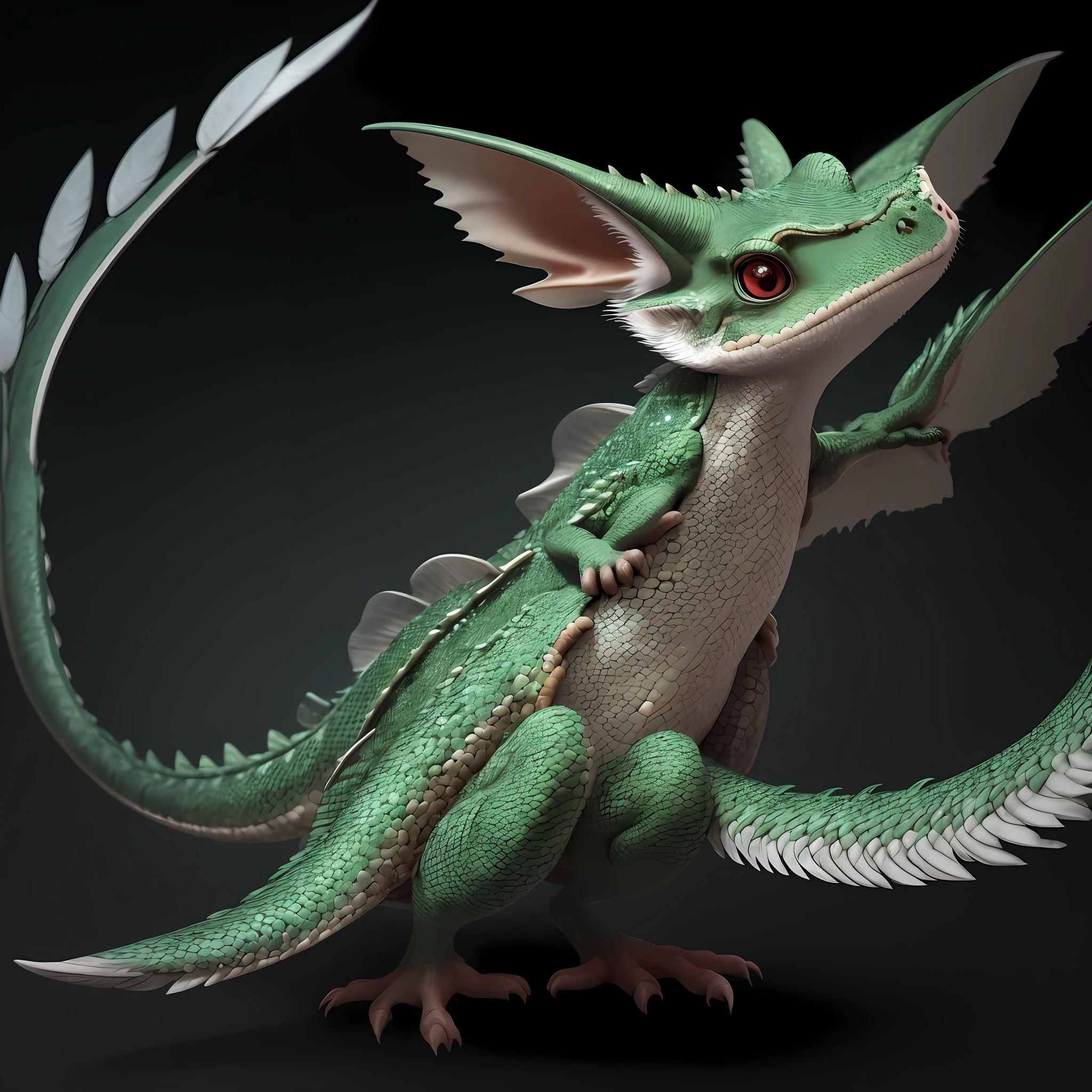Mousedragon, feathers, nice wide eyes, scales, a piece of cheese