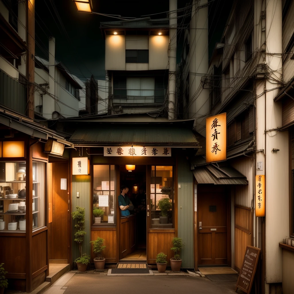 there is a small building with a sign on the front of it, coffee shop, small hipster coffee shop, restaurant exterior photography, japanese house, 2 4 mm iso 8 0 0 color, cozy and peaceful atmosphere, cafe, bangkok, frontview, pleasant cozy atmosphere, old house, un restaurant avec une terrasse, seen from outside, 2 4 mm iso 8 0 0