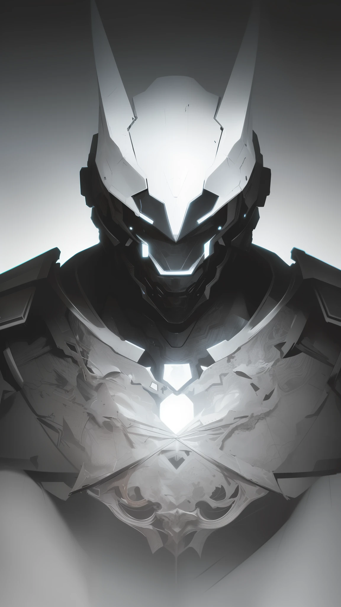 chromatic aberration, depth of field, soft lighting, masterpiece, best quality, intricate, tone mapped, highly detailed, artstation, concept art, smooth, sharp focus, dramatic lighting, highly detailed artwork, cinematic, hyper realistic painting, trending on Artstation, 8K, incredible shadows, realistic, (highly detailed background:1.0), a large and ominous pale face hovers in the air over a cyberpunk cityscape on the horizon below