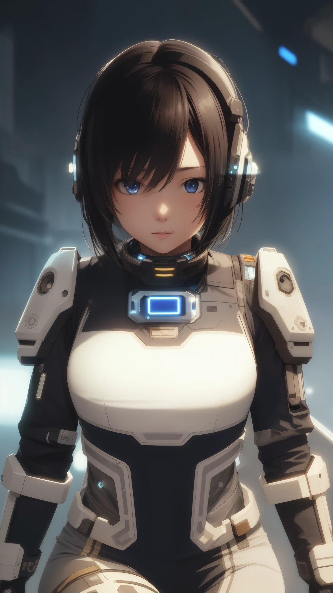 space pilot cyberpunk girl, depth of field, soft lighting, masterpiece, best quality, intricate, tone mapped, highly detailed, artstation, concept art, soft, sharp focus, dramatic lighting, highly detailed artwork, cinematic, hyper realistic painting , trending on Artstation, 8K, amazing shadows, realistic (highly detailed background: 1.0)